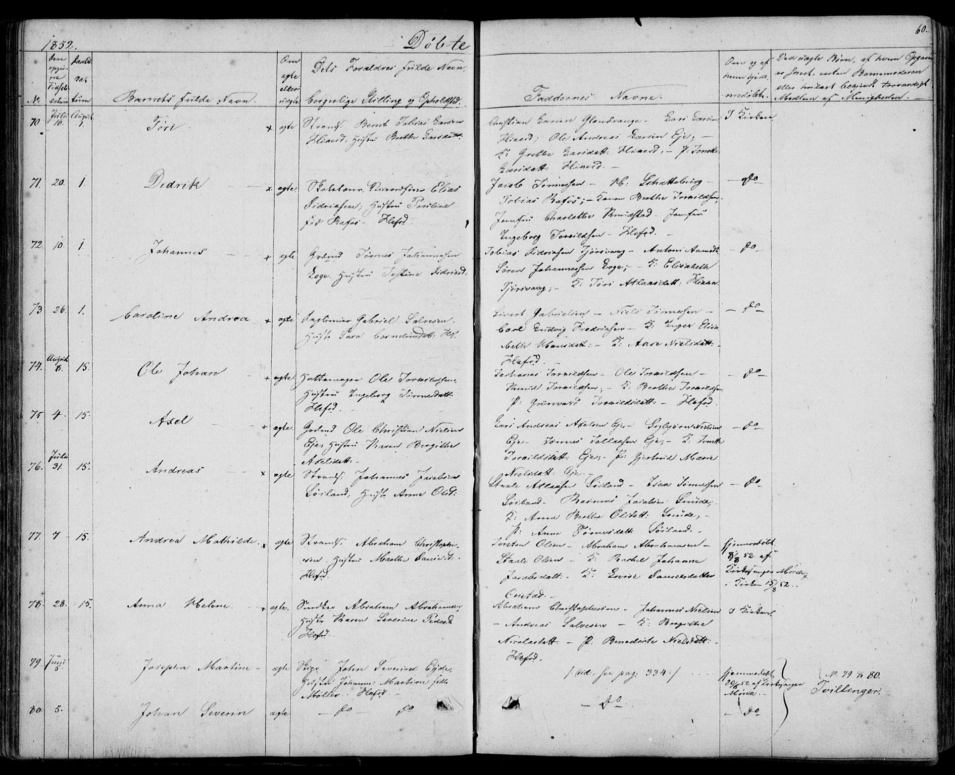 Flekkefjord sokneprestkontor, AV/SAK-1111-0012/F/Fb/Fbc/L0005: Parish register (copy) no. B 5, 1846-1866, p. 60