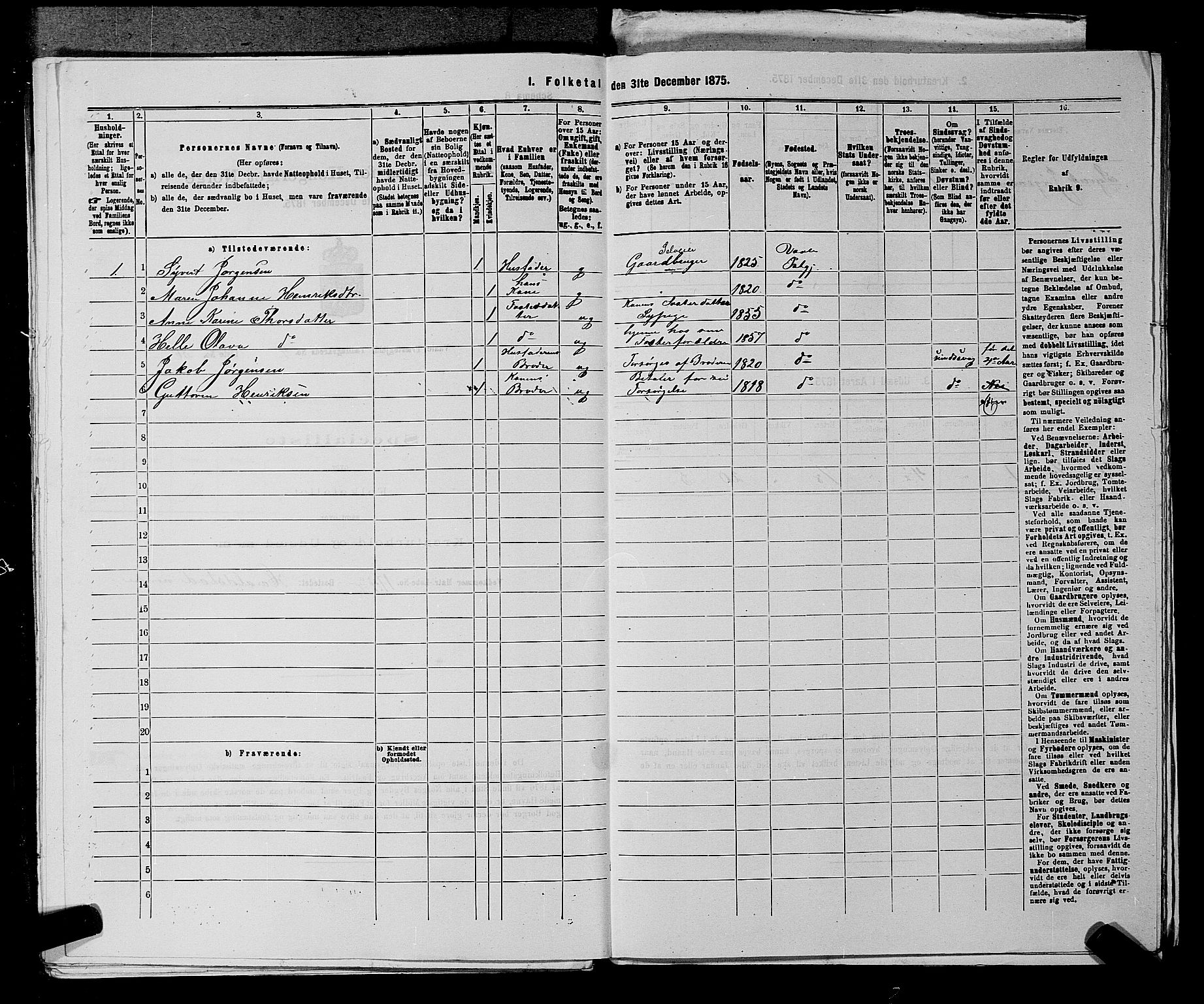 SAKO, 1875 census for 0716P Våle, 1875, p. 592