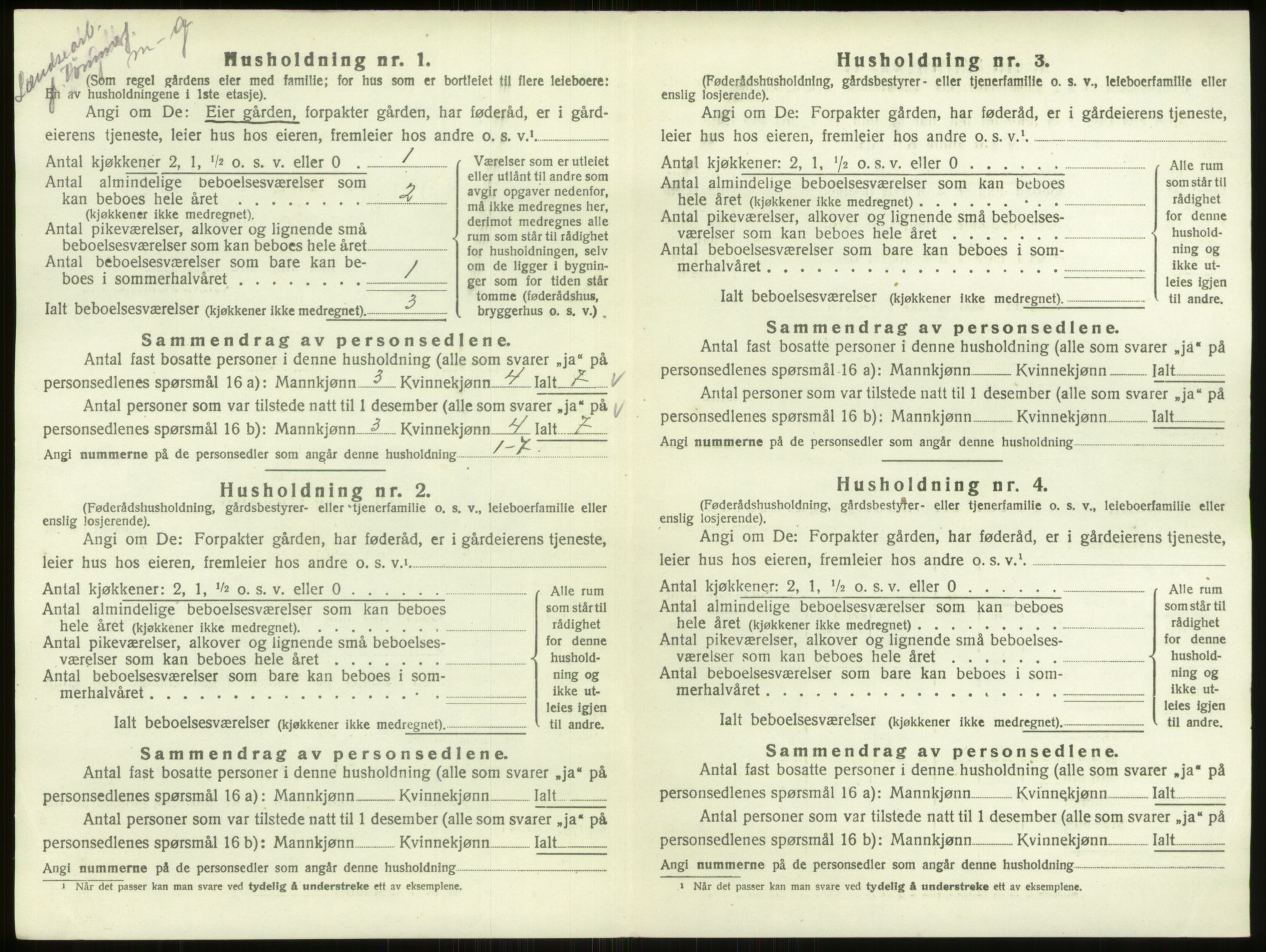 SAO, 1920 census for Varteig, 1920, p. 153