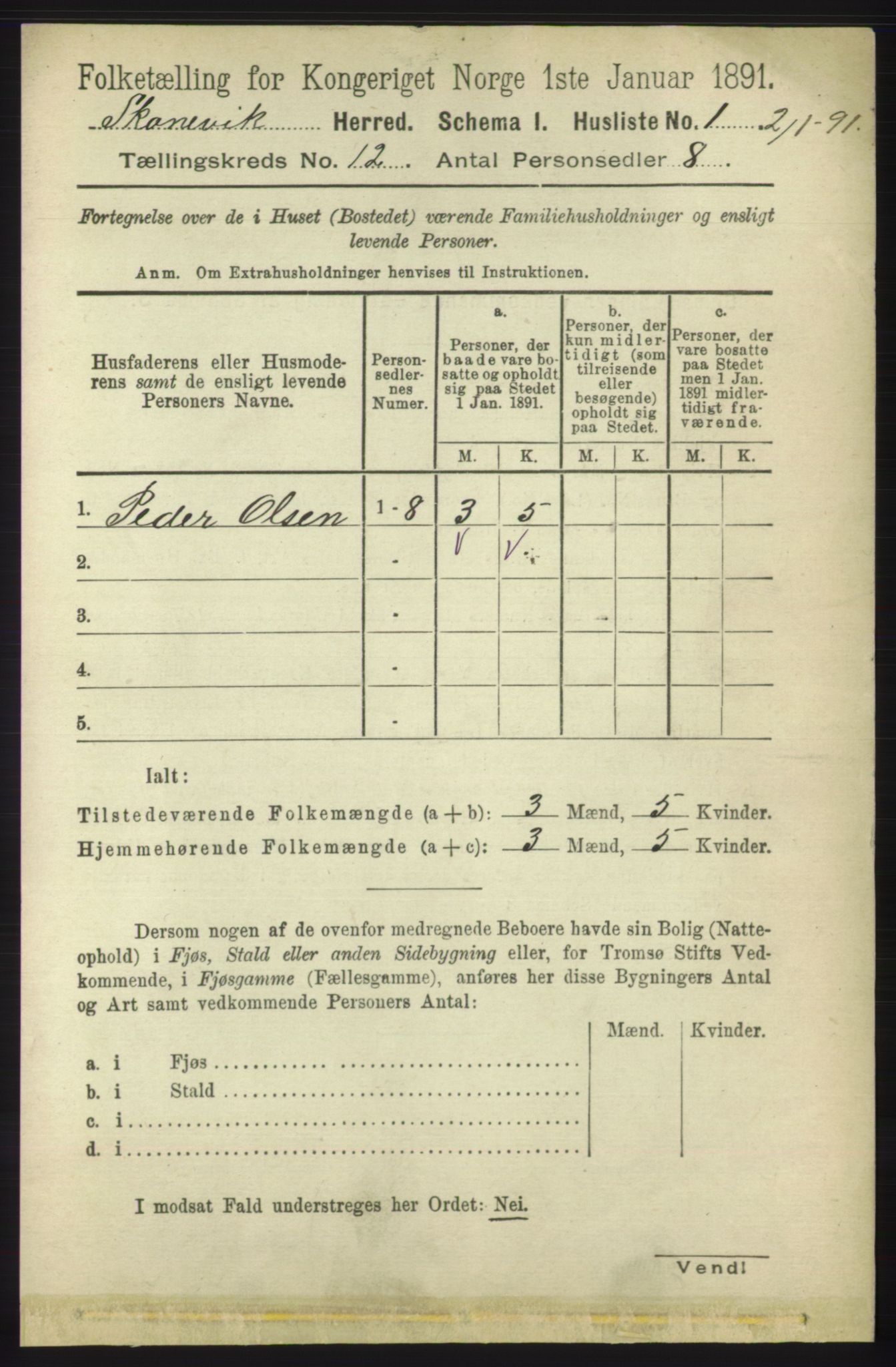 RA, 1891 census for 1212 Skånevik, 1891, p. 3710