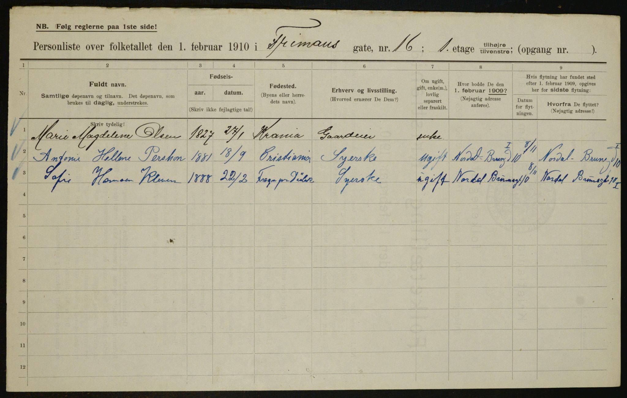 OBA, Municipal Census 1910 for Kristiania, 1910, p. 25231