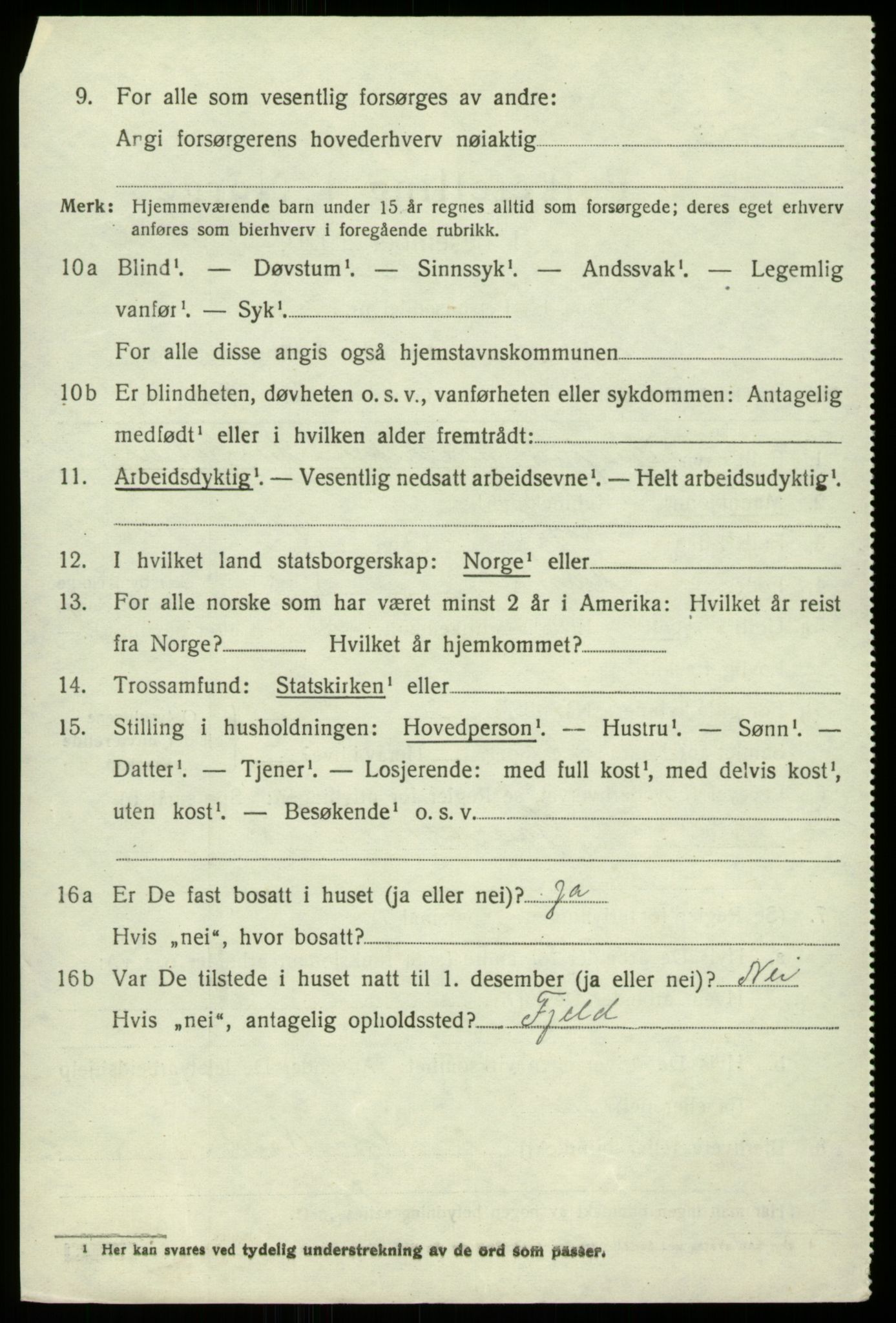 SAB, 1920 census for Hamre, 1920, p. 2792