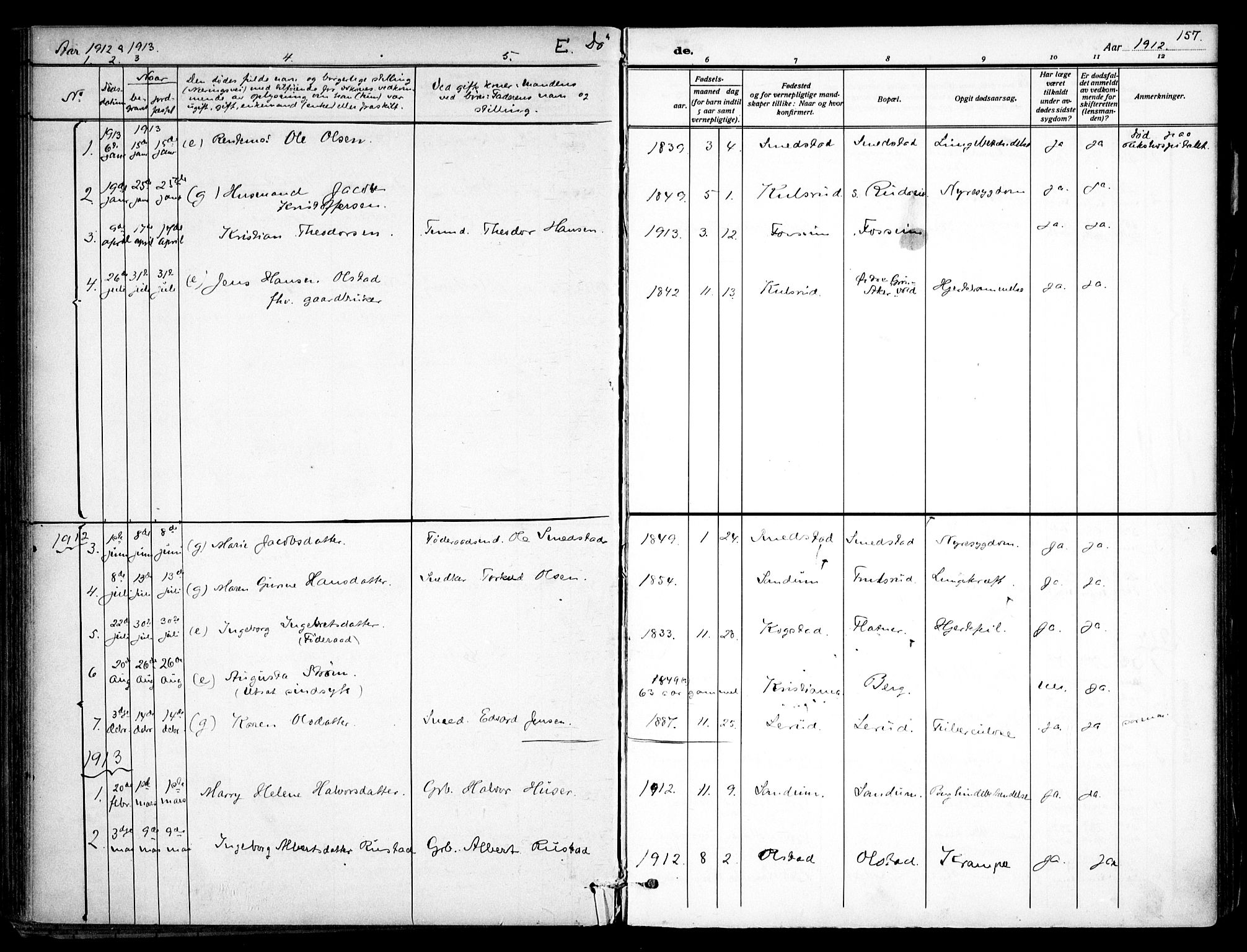 Gjerdrum prestekontor Kirkebøker, SAO/A-10412b/F/Fa/L0009: Parish register (official) no. I 9, 1881-1916, p. 157