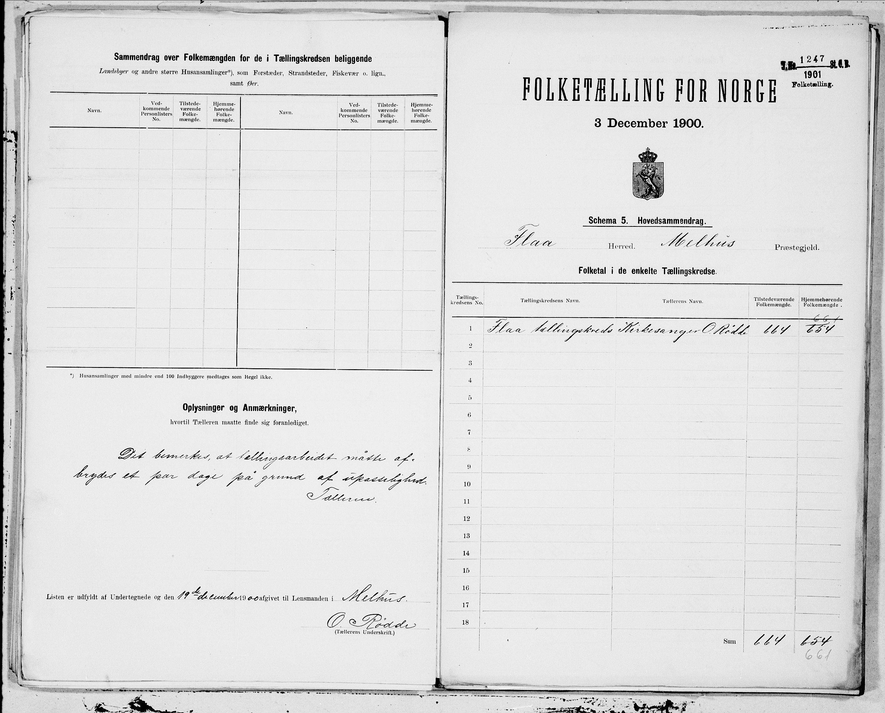 SAT, 1900 census for Flå, 1900, p. 6