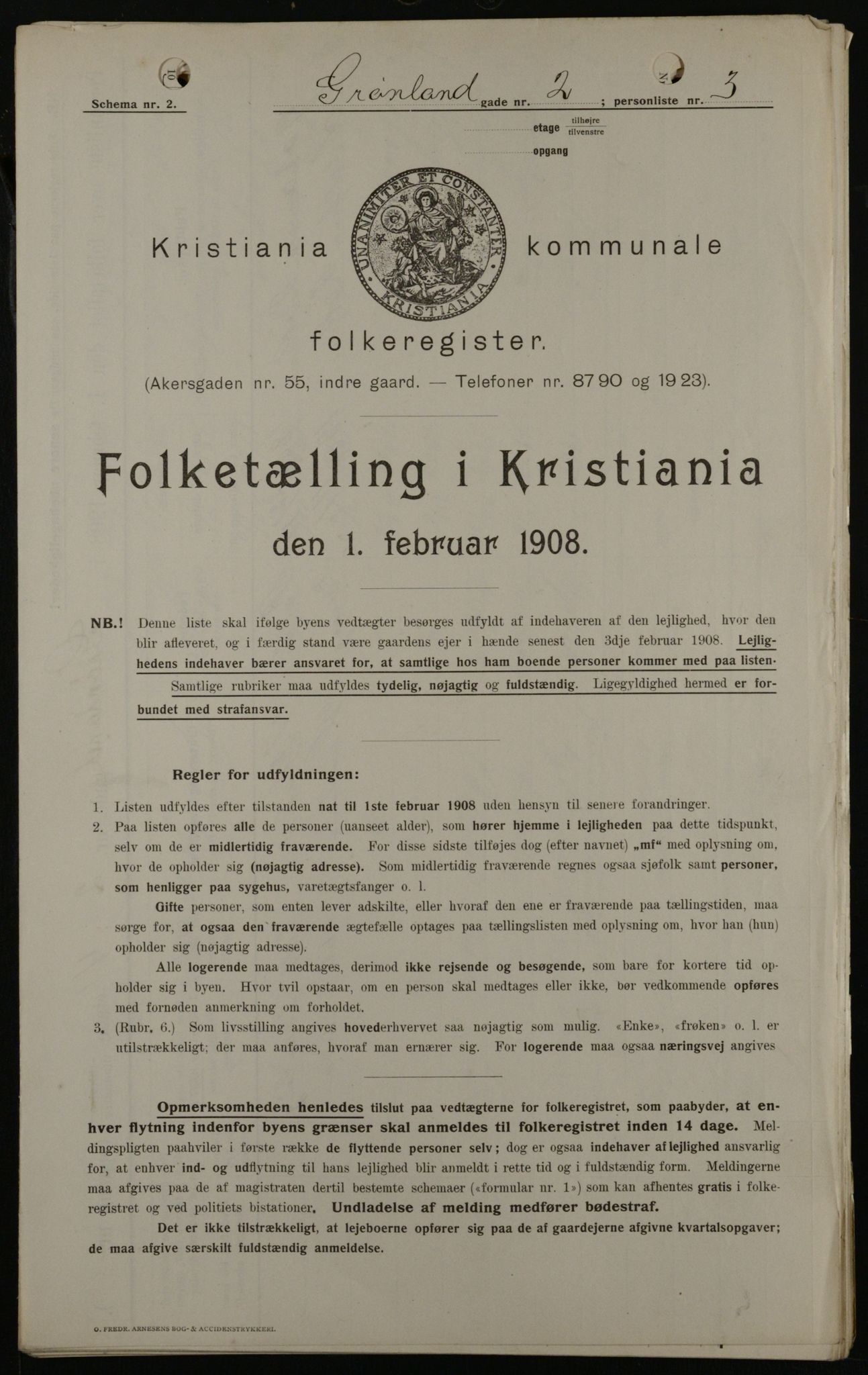 OBA, Municipal Census 1908 for Kristiania, 1908, p. 28053