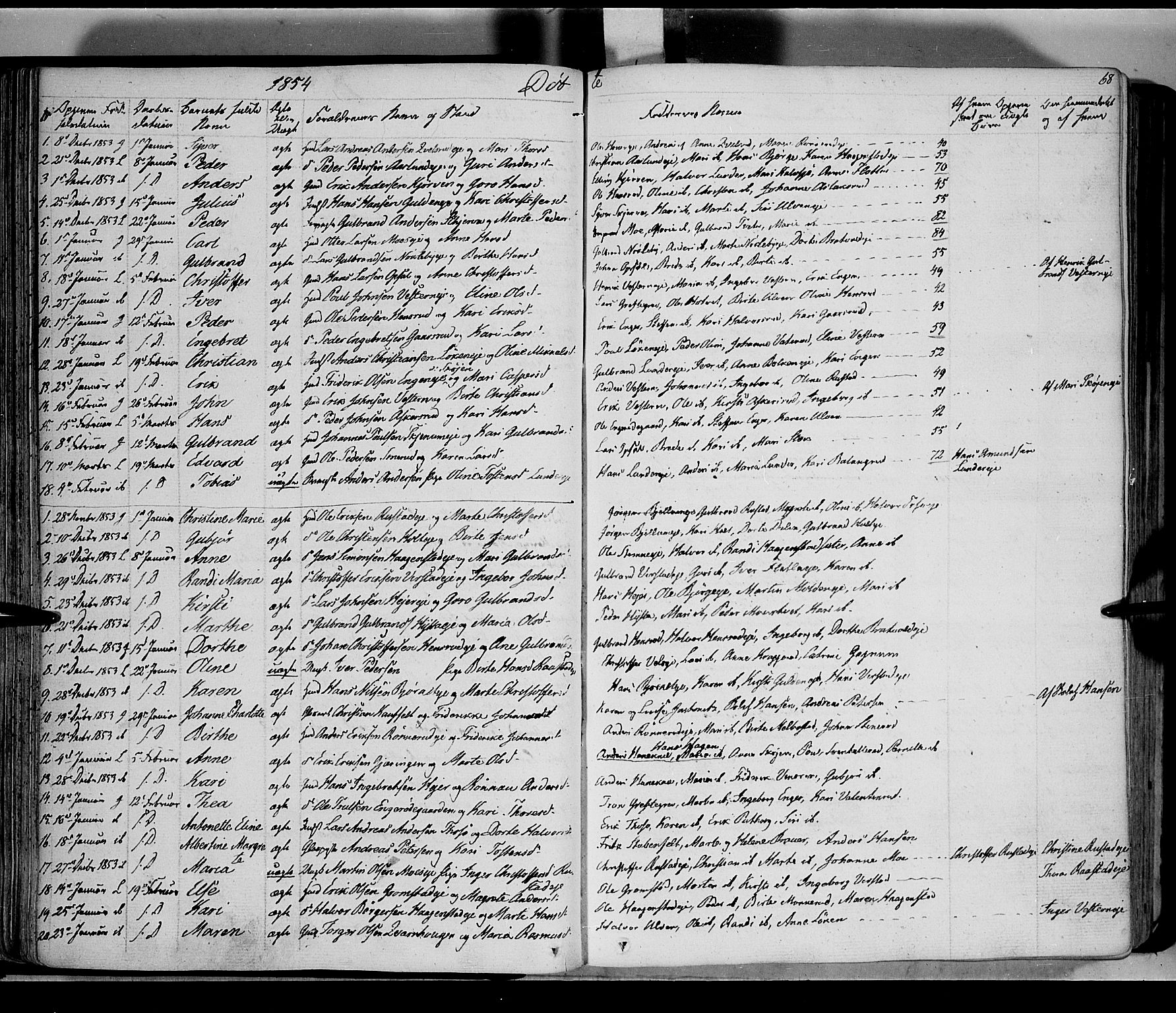 Jevnaker prestekontor, SAH/PREST-116/H/Ha/Haa/L0006: Parish register (official) no. 6, 1837-1857, p. 68