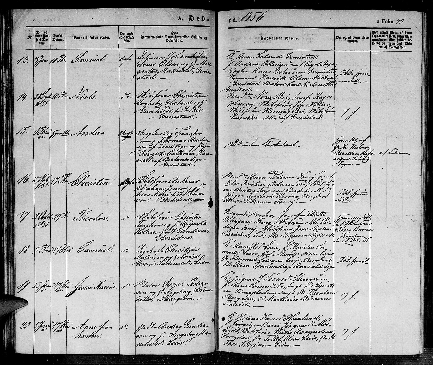 Fjære sokneprestkontor, SAK/1111-0011/F/Fb/L0008: Parish register (copy) no. B 8, 1854-1867, p. 40
