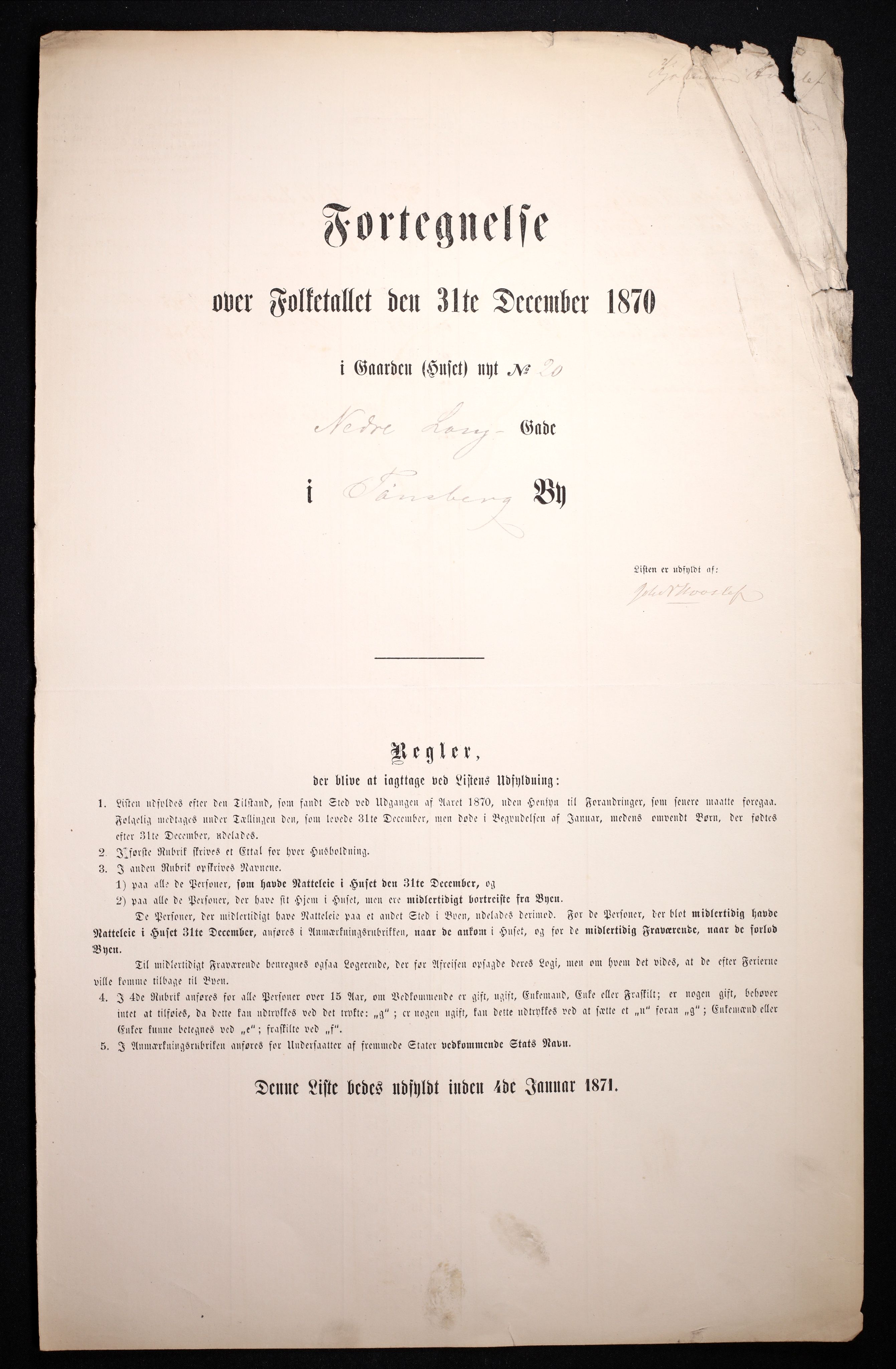 RA, 1870 census for 0705 Tønsberg, 1870, p. 60