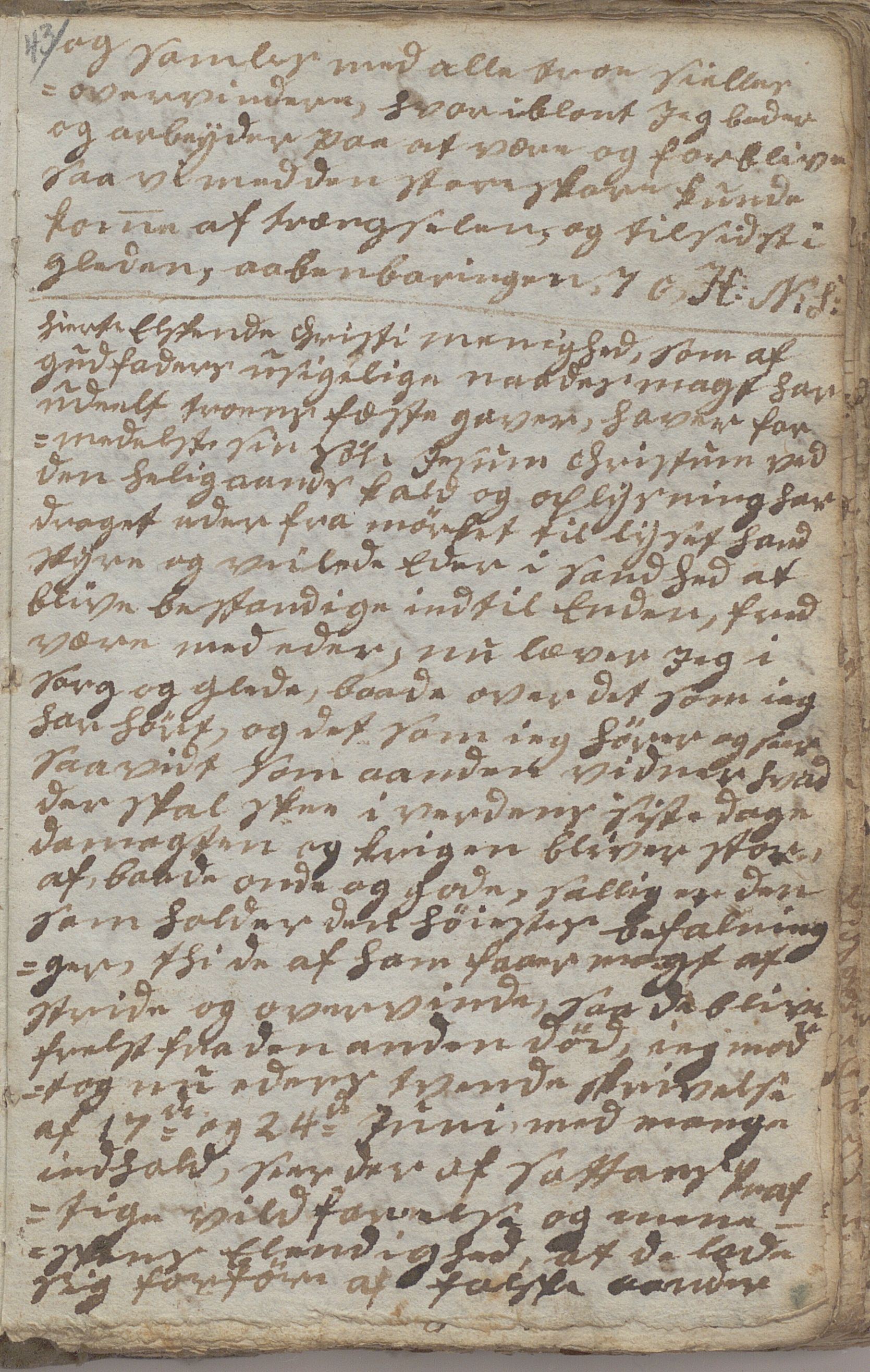 Heggtveitsamlingen, TMF/A-1007/H/L0046/0007: Brev, kopibøker, prekener, manus etc.  / "Fossem" - Kopibok. Sanger og brev, 1800-1802, p. 43