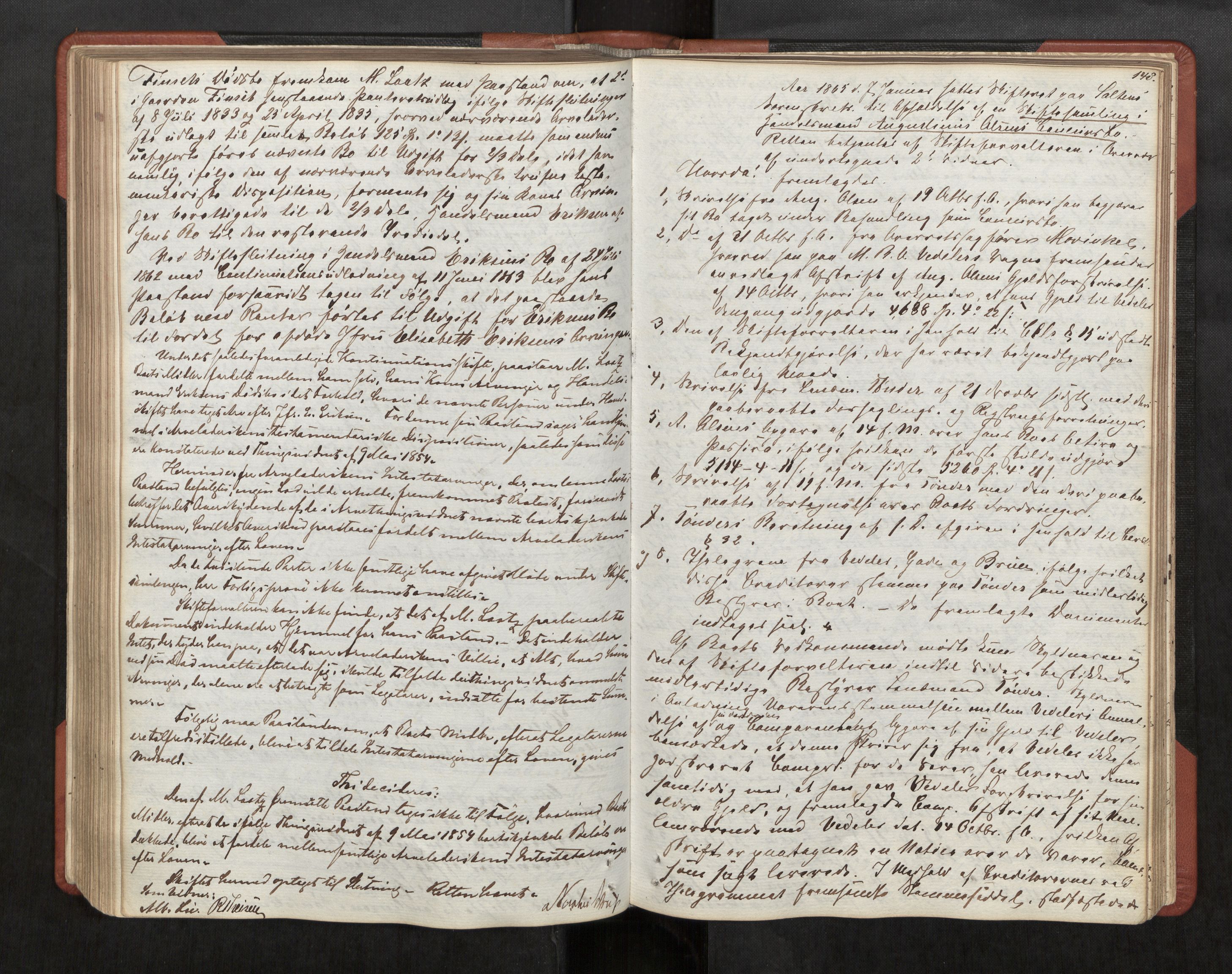 Salten sorenskriveri, AV/SAT-A-4578/1/3/3B/L0006: Skiftebehandlingsprotokoll, 1857-1868, p. 148