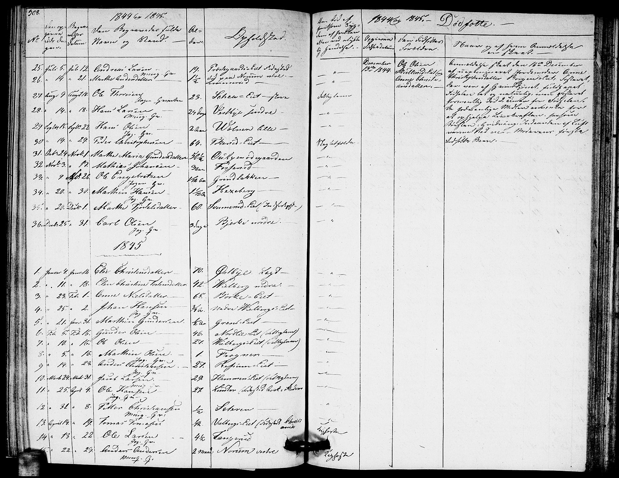 Sørum prestekontor Kirkebøker, AV/SAO-A-10303/G/Ga/L0002: Parish register (copy) no. I 2, 1829-1845, p. 308