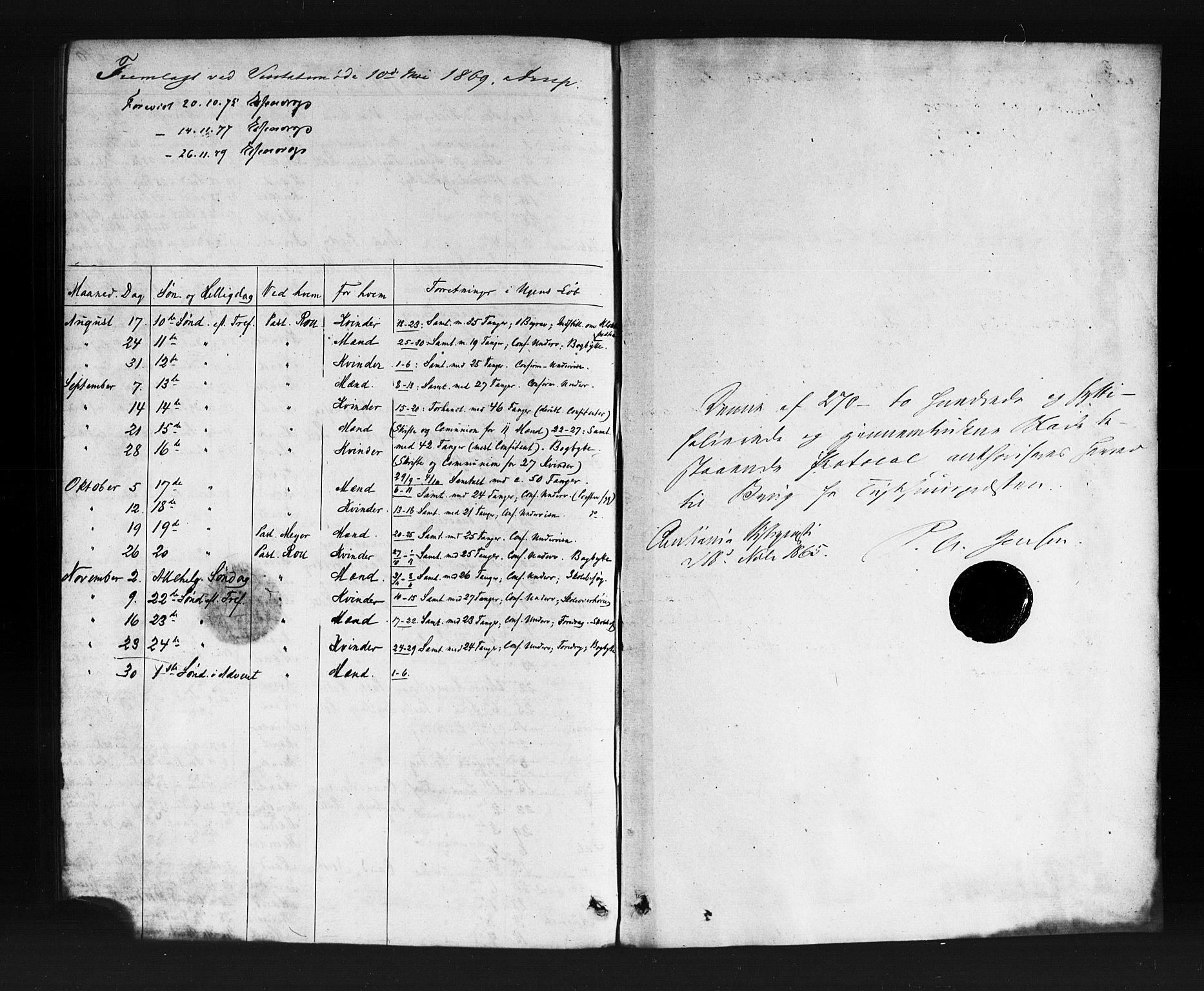 Kristiania tukthusprest Kirkebøker, SAO/A-10881/F/Fa/L0004: Parish register (official) no. 4, 1865-1879, p. 271