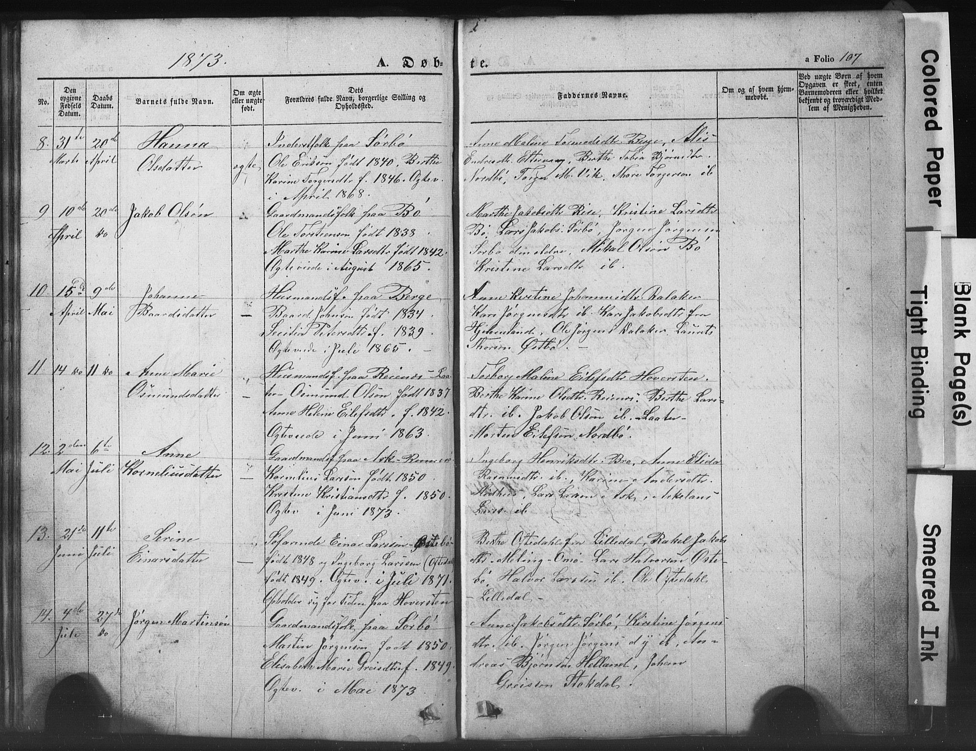 Rennesøy sokneprestkontor, AV/SAST-A -101827/H/Ha/Hab/L0002: Parish register (copy) no. B 2, 1852-1880, p. 107
