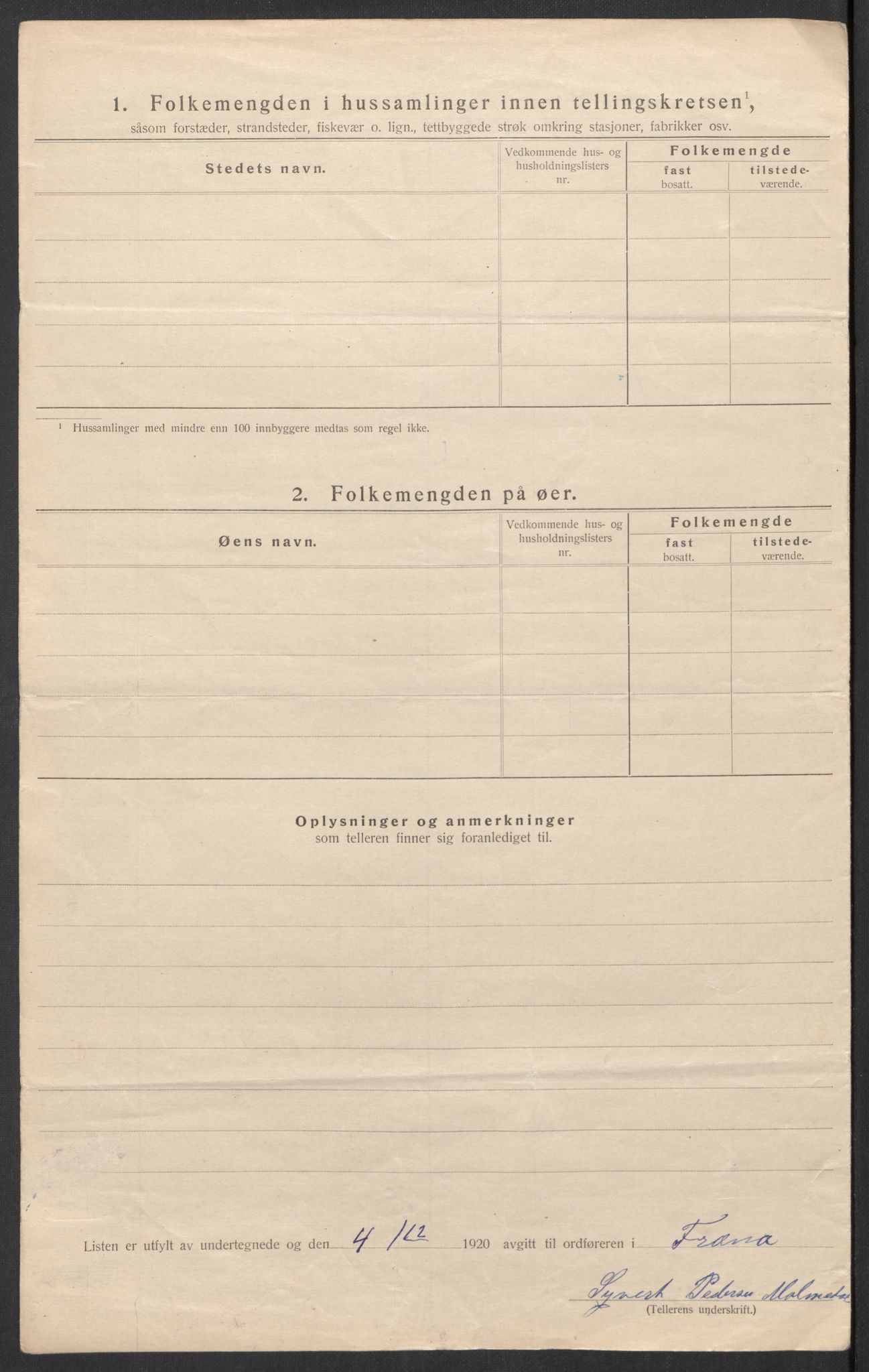 SAT, 1920 census for Fræna, 1920, p. 32