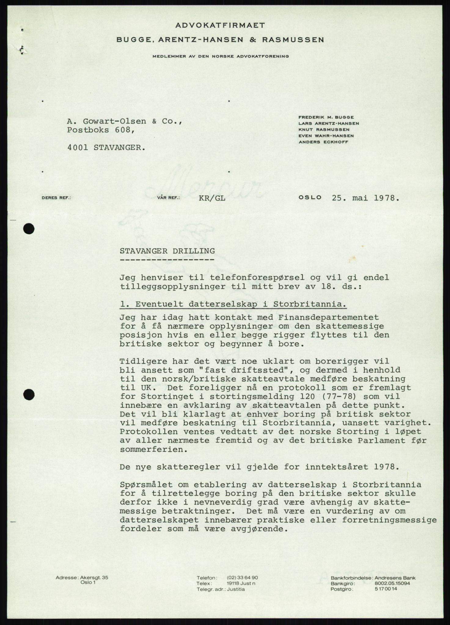 Pa 1503 - Stavanger Drilling AS, AV/SAST-A-101906/D/L0006: Korrespondanse og saksdokumenter, 1974-1984, p. 490