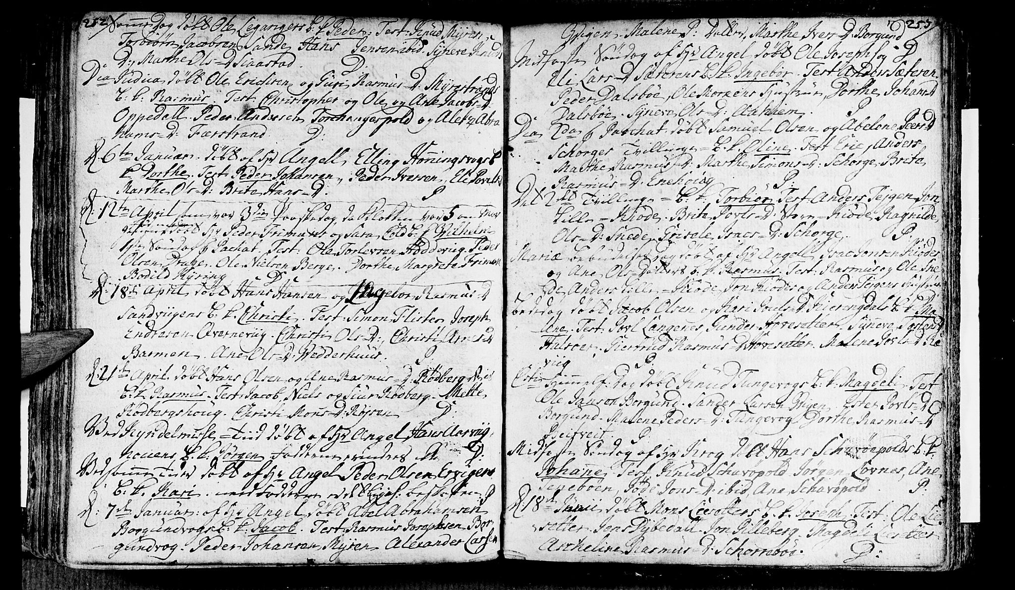 Selje sokneprestembete, SAB/A-99938/H/Ha/Haa/Haaa: Parish register (official) no. A 4, 1743-1759, p. 252-253