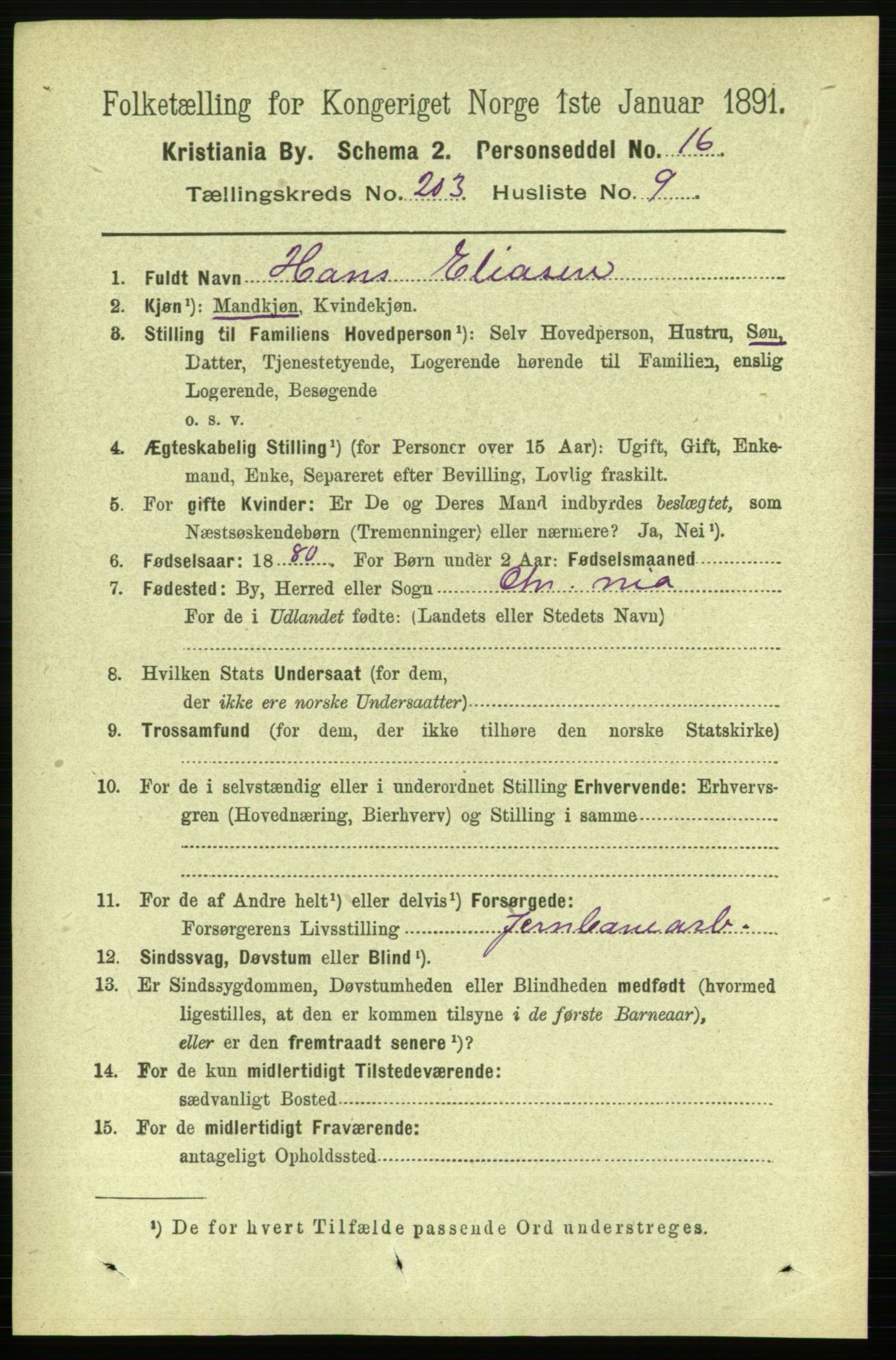 RA, 1891 census for 0301 Kristiania, 1891, p. 122210