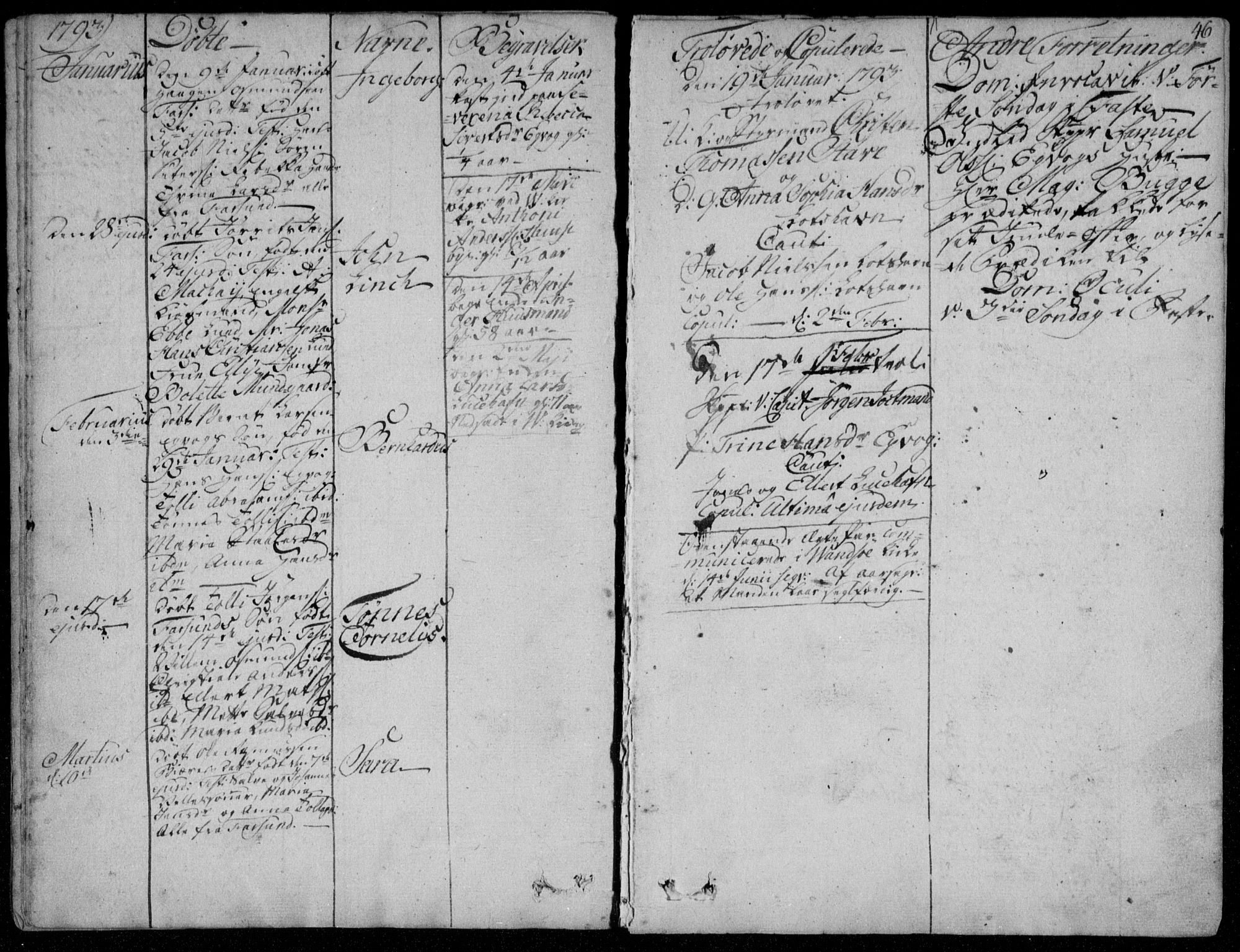 Farsund sokneprestkontor, SAK/1111-0009/F/Fa/L0001: Parish register (official) no. A 1, 1784-1815, p. 46