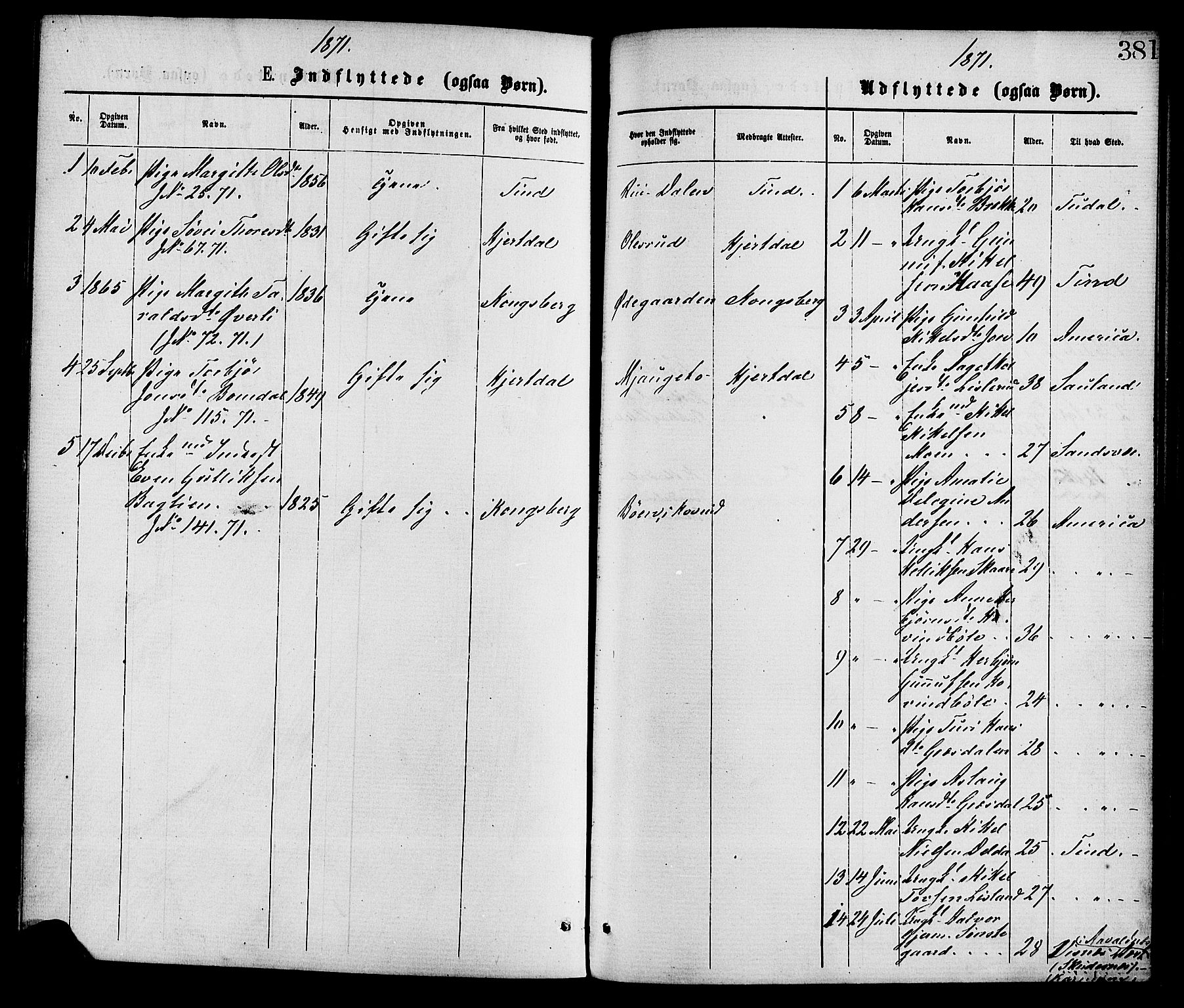 Gransherad kirkebøker, SAKO/A-267/F/Fa/L0004: Parish register (official) no. I 4, 1871-1886, p. 381