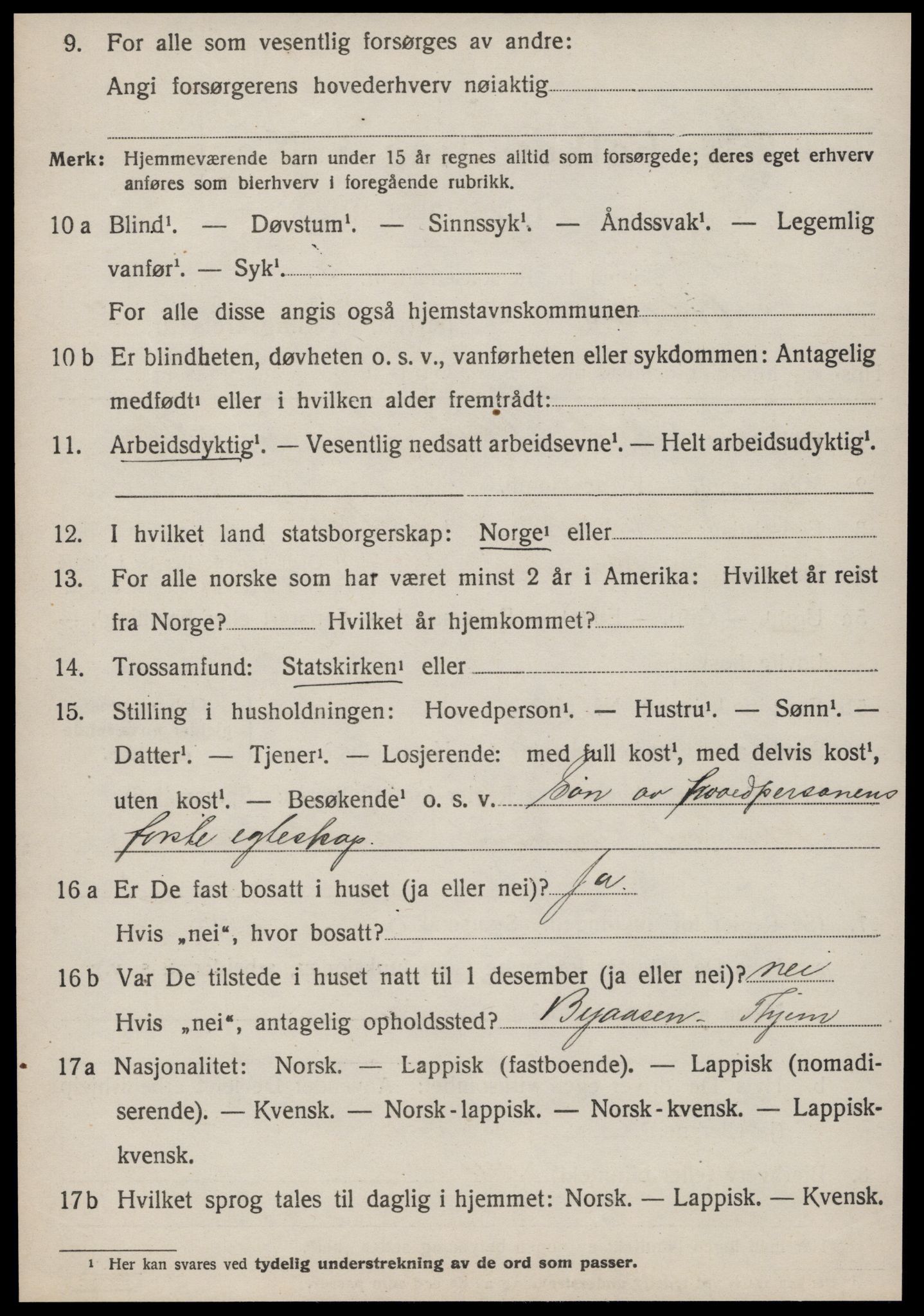 SAT, 1920 census for Orkland, 1920, p. 1683