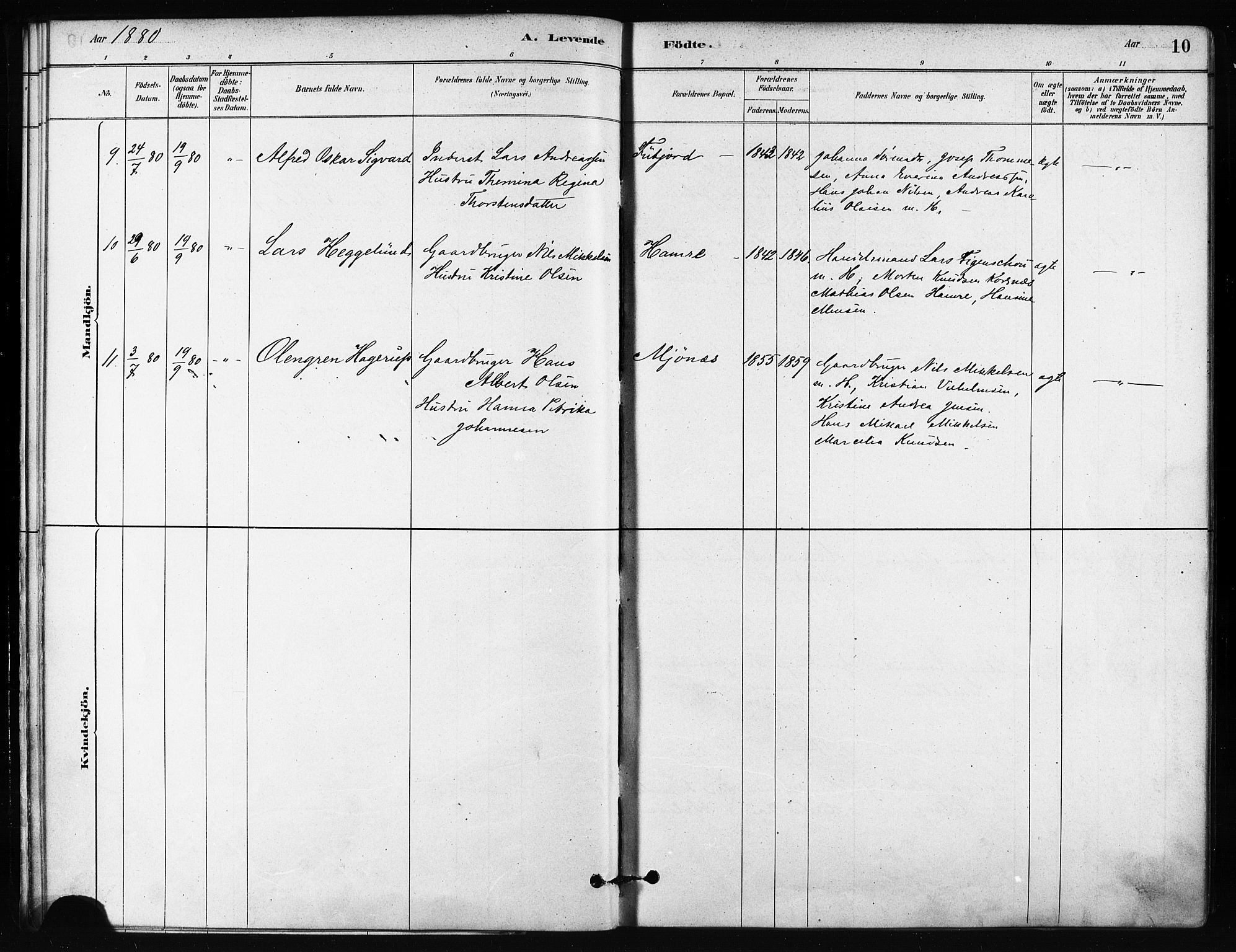 Karlsøy sokneprestembete, SATØ/S-1299/H/Ha/Haa/L0011kirke: Parish register (official) no. 11, 1879-1892, p. 10