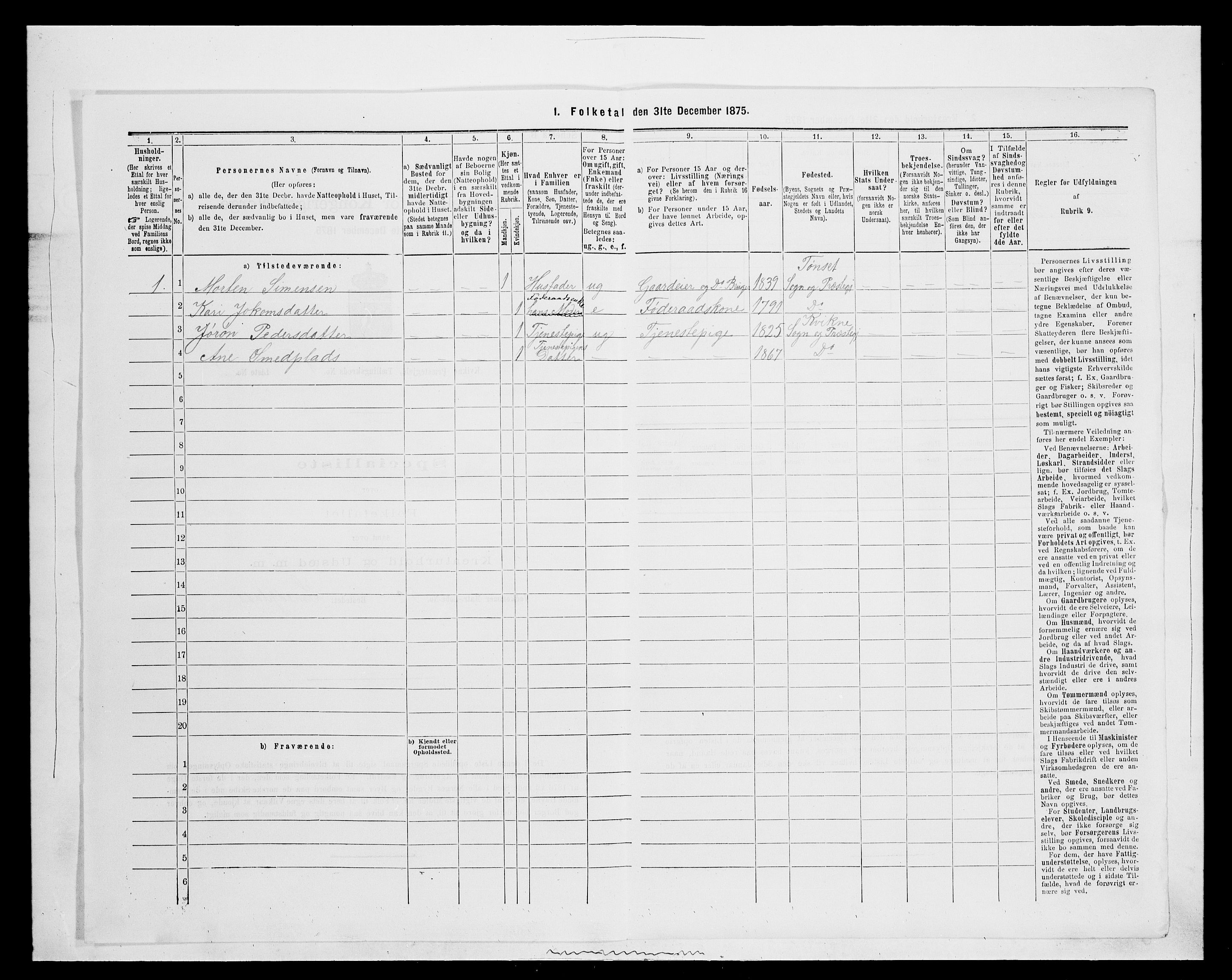 SAH, 1875 census for 0440P Kvikne, 1875, p. 76