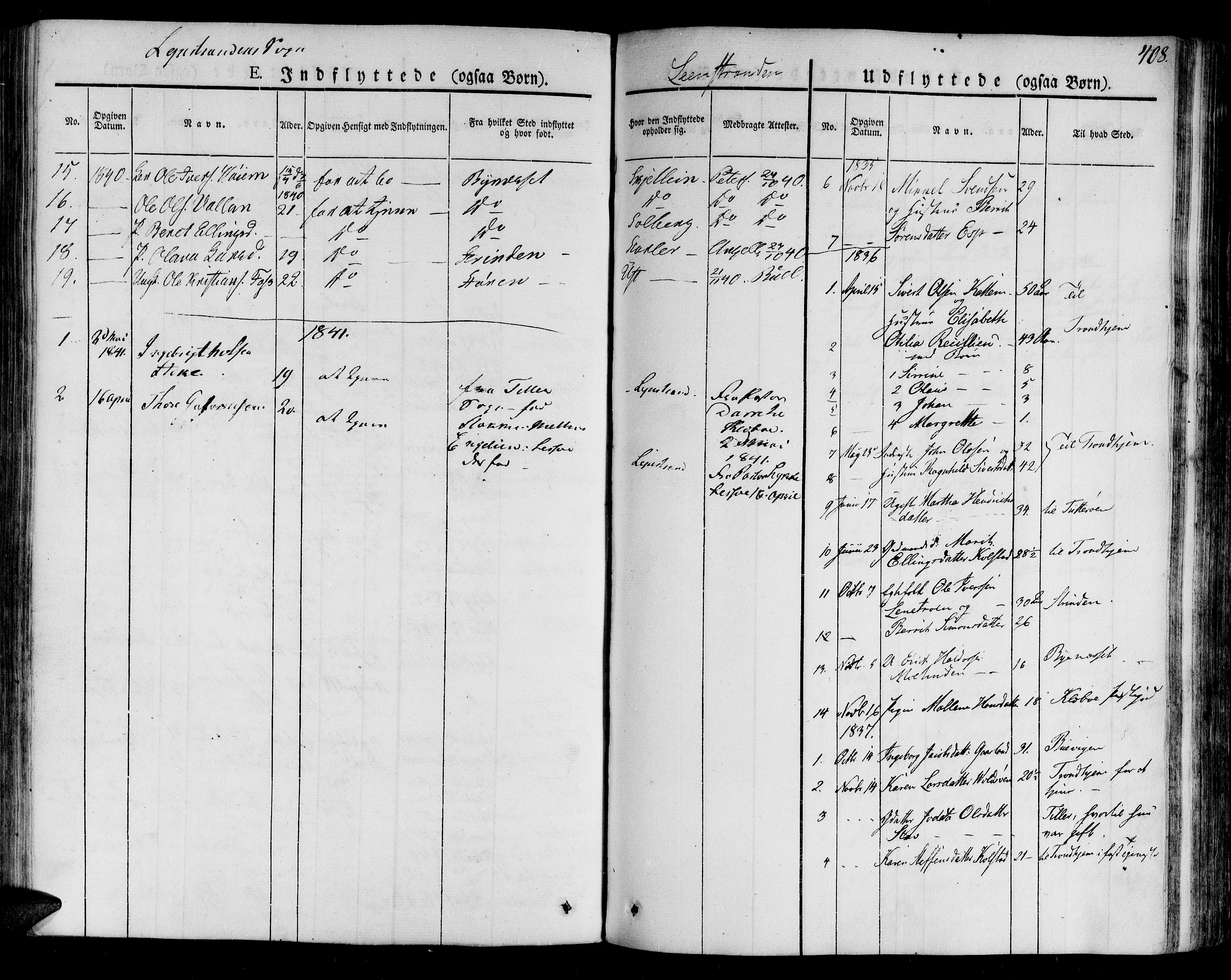 Ministerialprotokoller, klokkerbøker og fødselsregistre - Sør-Trøndelag, SAT/A-1456/691/L1071: Parish register (official) no. 691A05 /2, 1826-1841, p. 408