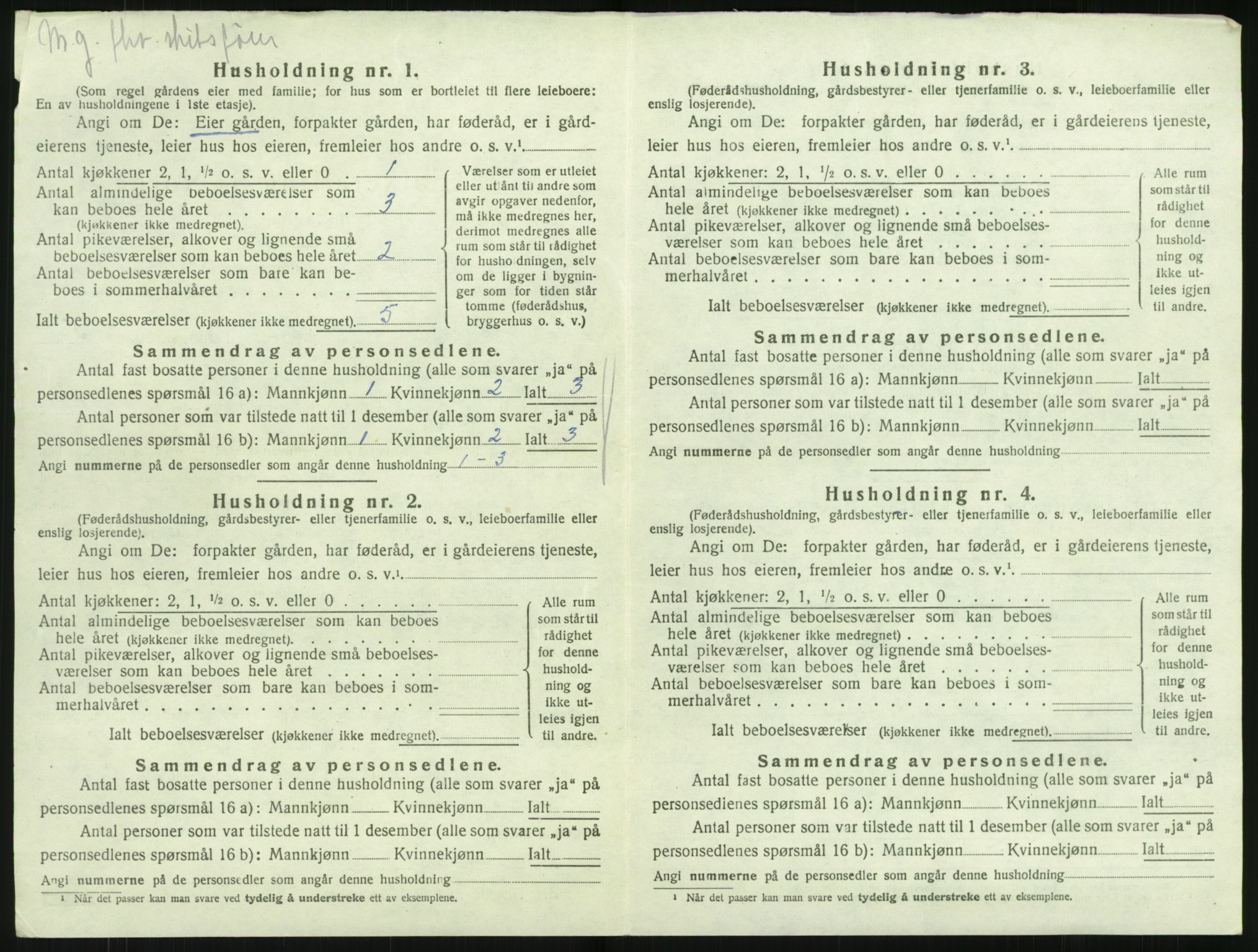 SAK, 1920 census for Flosta, 1920, p. 543