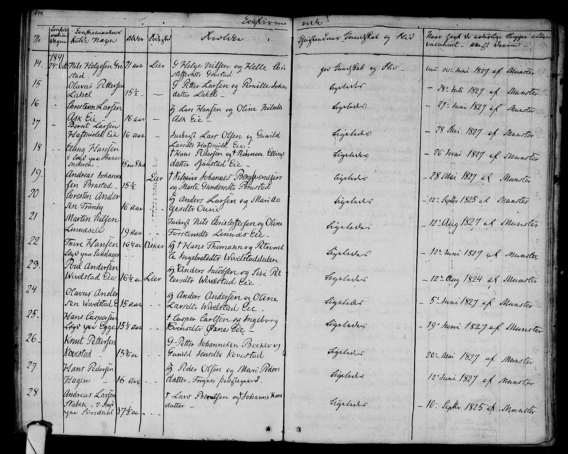 Lier kirkebøker, SAKO/A-230/F/Fa/L0010: Parish register (official) no. I 10, 1827-1843, p. 448