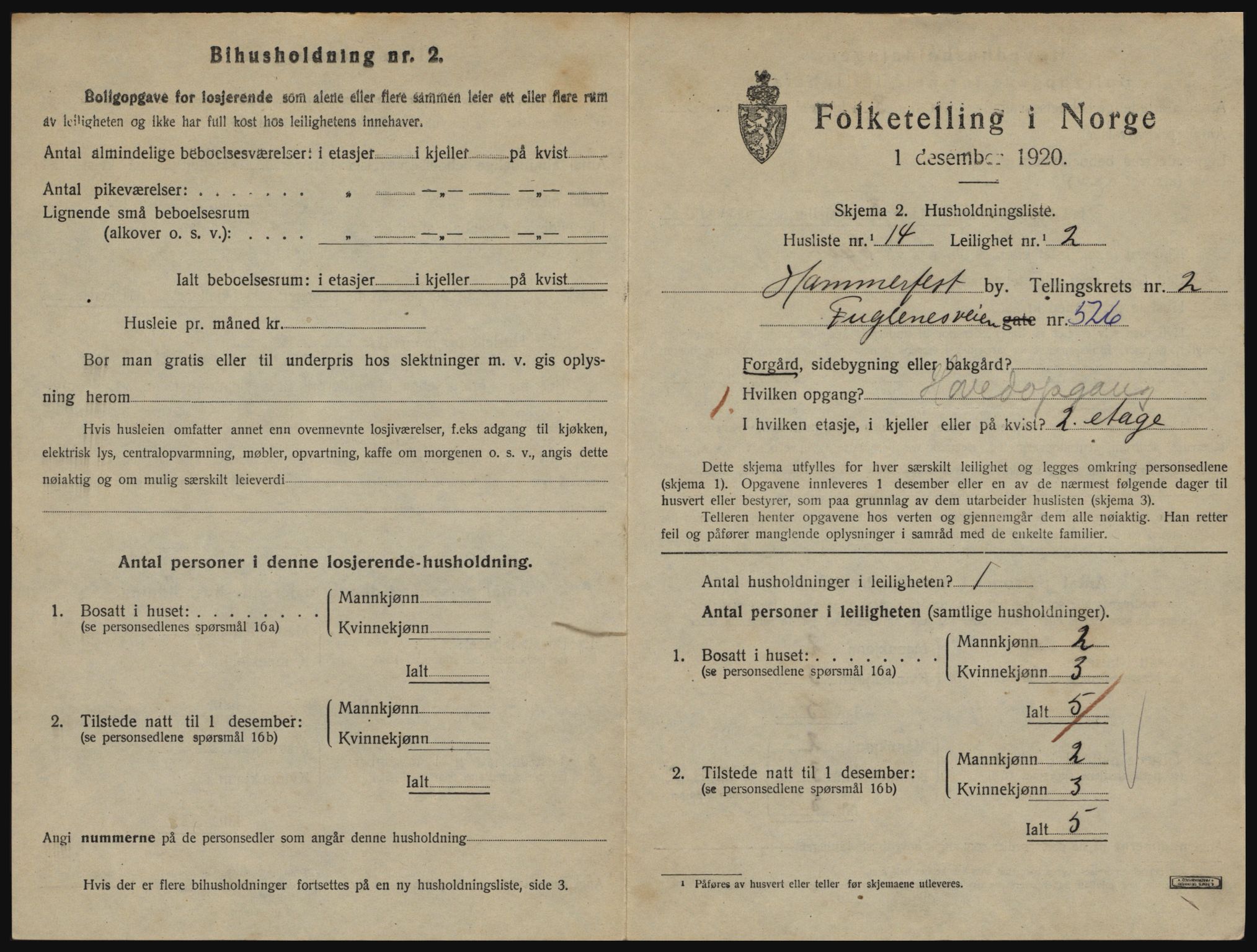 SATØ, 1920 census for Hammerfest, 1920, p. 1930