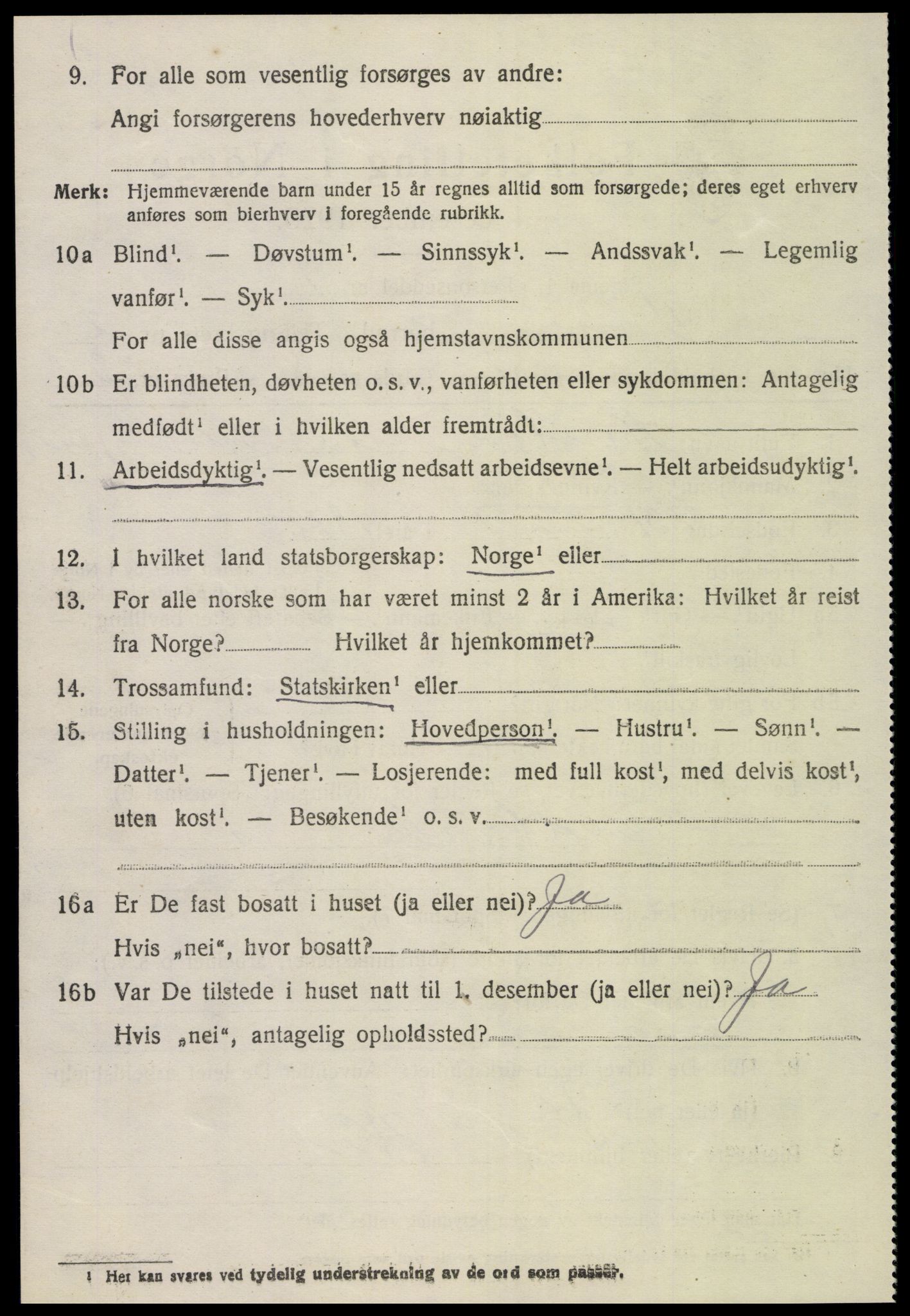 SAT, 1920 census for Veøy, 1920, p. 1260