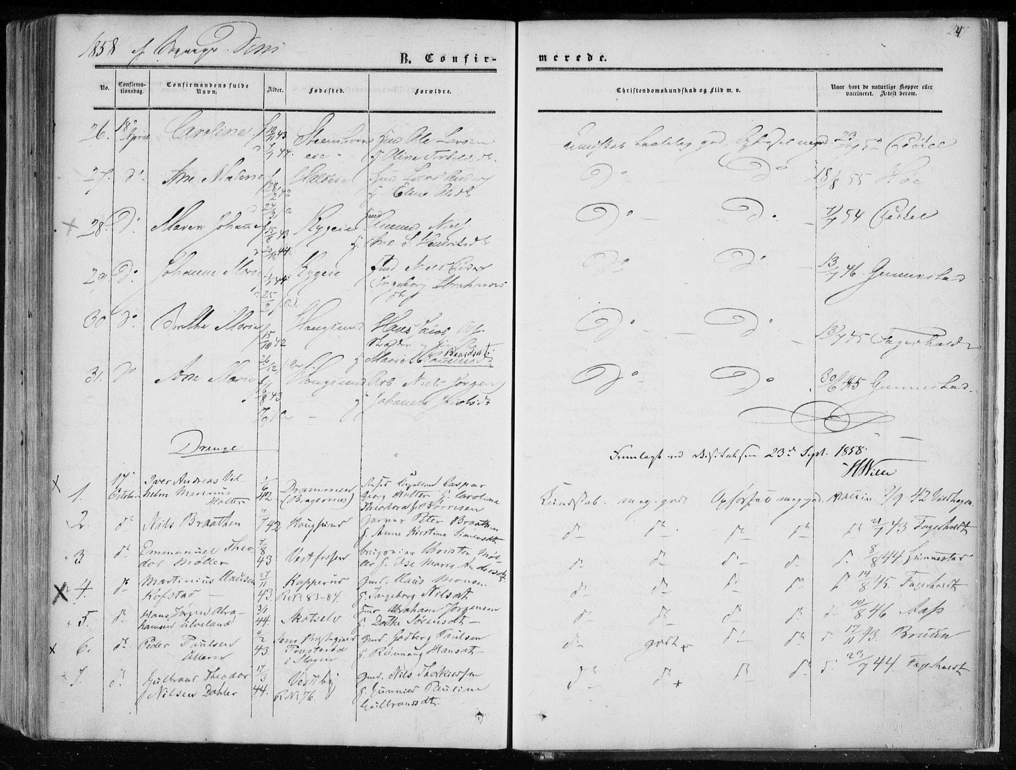 Eiker kirkebøker, AV/SAKO-A-4/F/Fa/L0015a: Parish register (official) no. I 15A, 1854-1860, p. 247