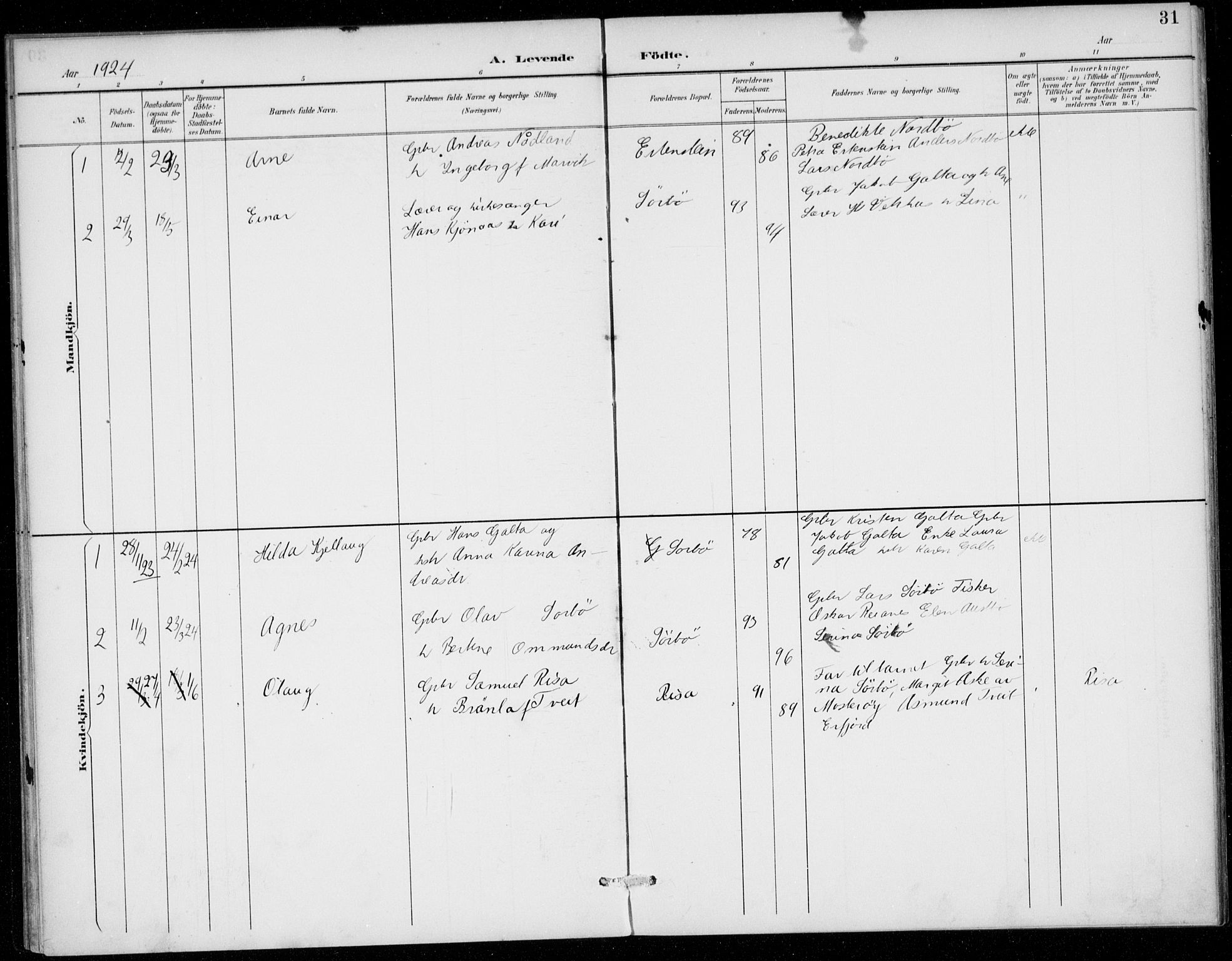 Rennesøy sokneprestkontor, SAST/A -101827/H/Ha/Haa/L0016: Parish register (official) no. A 16, 1891-1924, p. 31