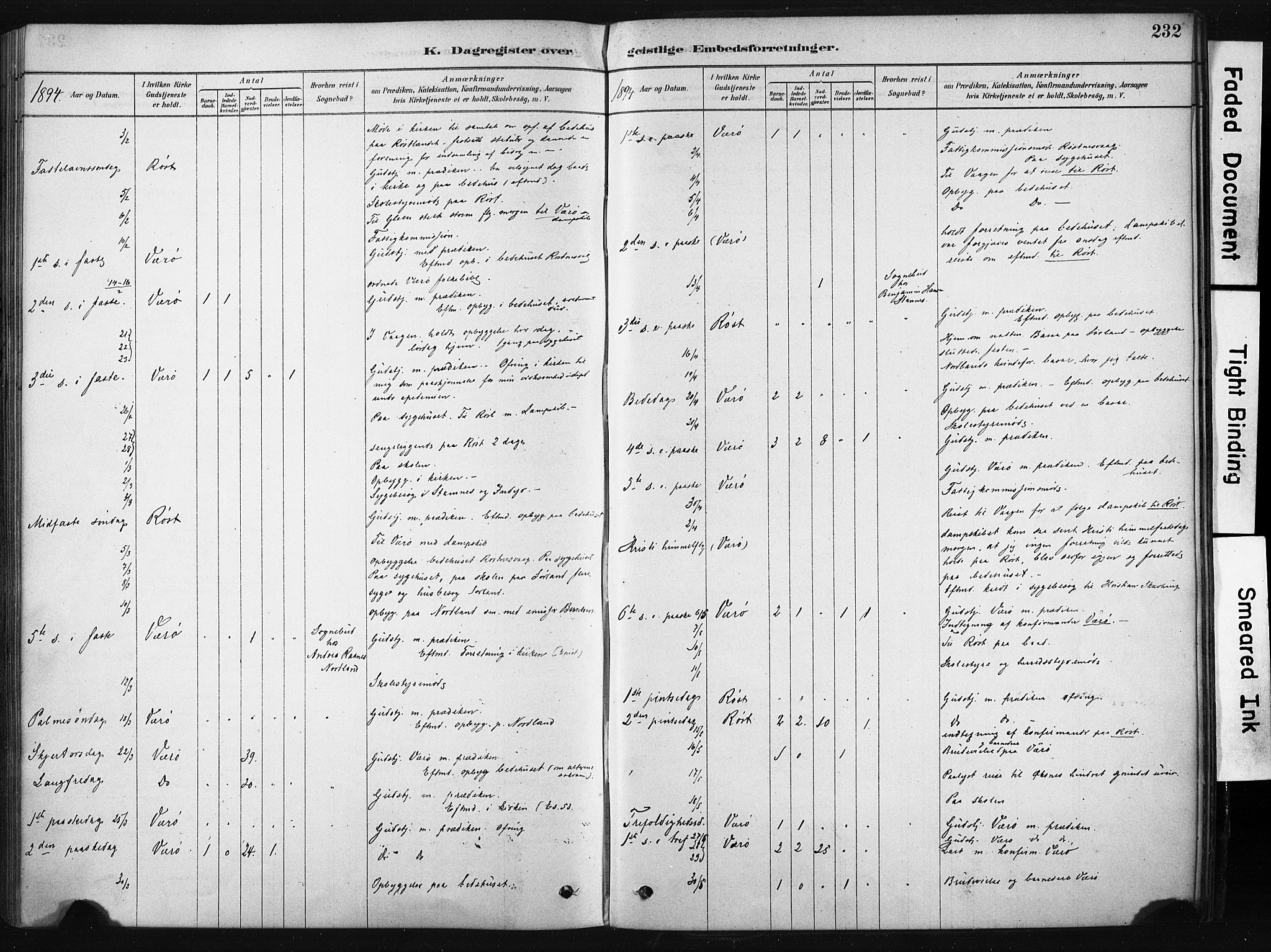 Ministerialprotokoller, klokkerbøker og fødselsregistre - Nordland, AV/SAT-A-1459/808/L0128: Parish register (official) no. 808A01, 1880-1902, p. 232