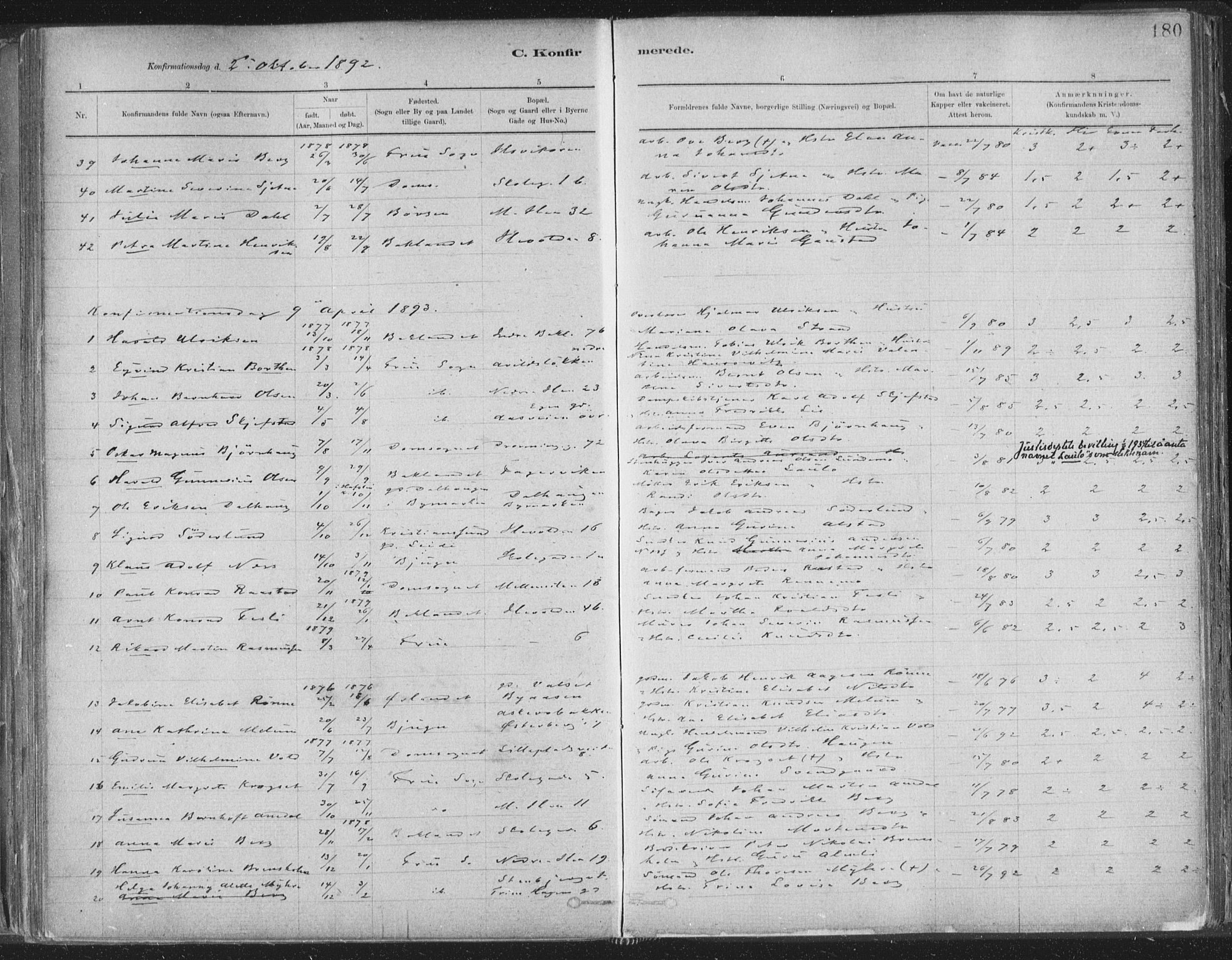 Ministerialprotokoller, klokkerbøker og fødselsregistre - Sør-Trøndelag, SAT/A-1456/603/L0162: Parish register (official) no. 603A01, 1879-1895, p. 180