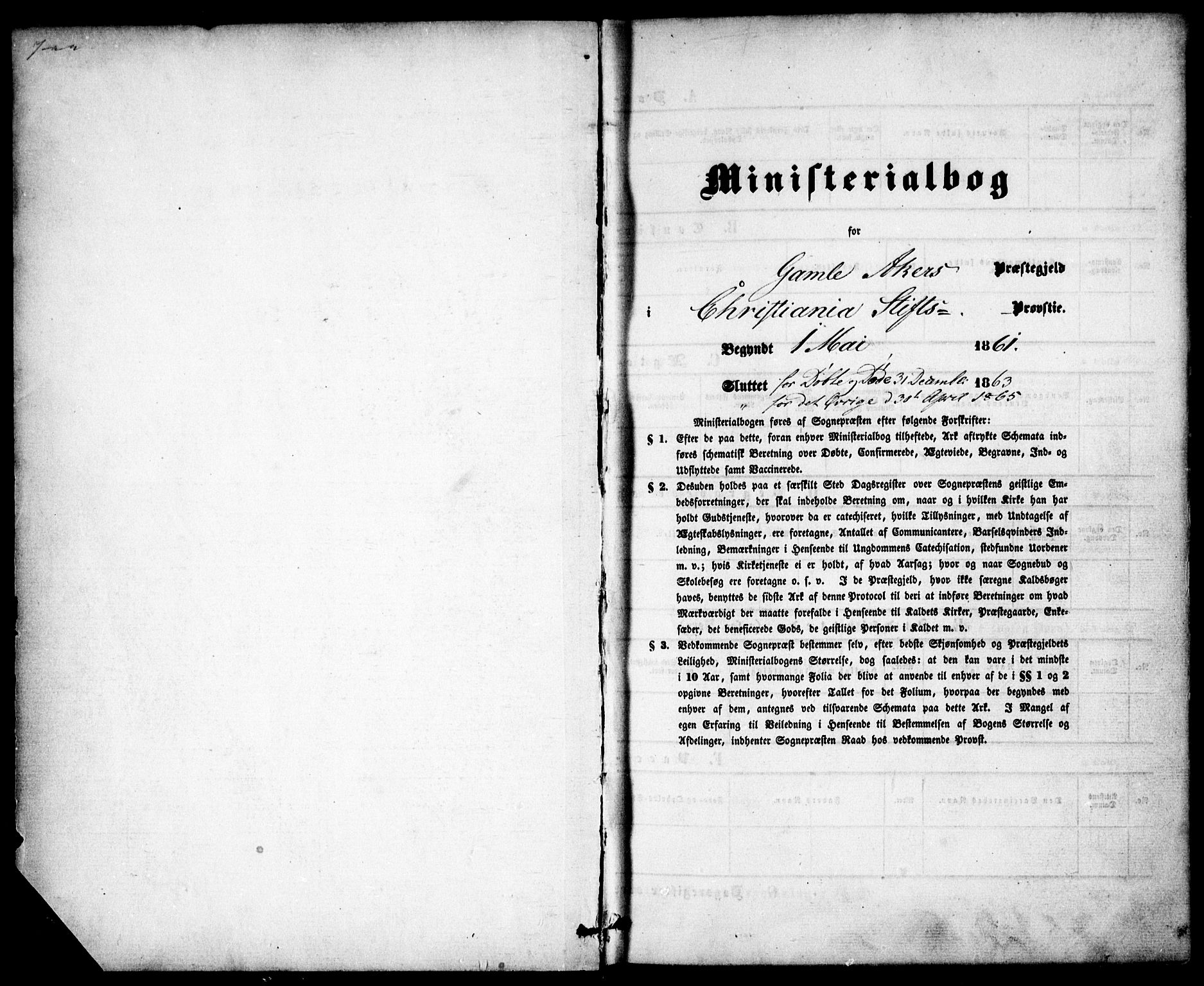 Gamle Aker prestekontor Kirkebøker, SAO/A-10617a/F/L0001: Parish register (official) no. 1, 1861-1865