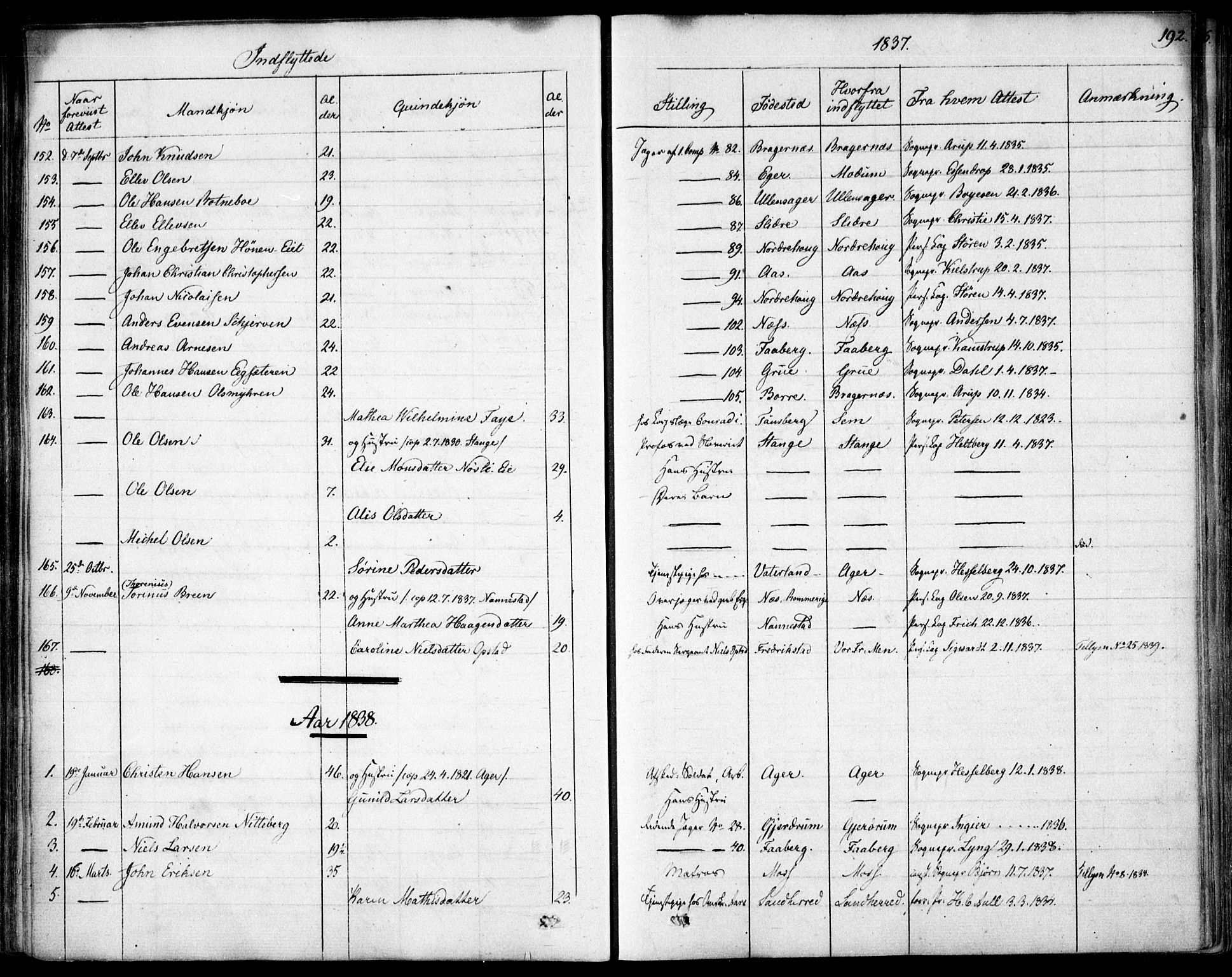 Garnisonsmenigheten Kirkebøker, AV/SAO-A-10846/F/Fa/L0007: Parish register (official) no. 7, 1828-1881, p. 192