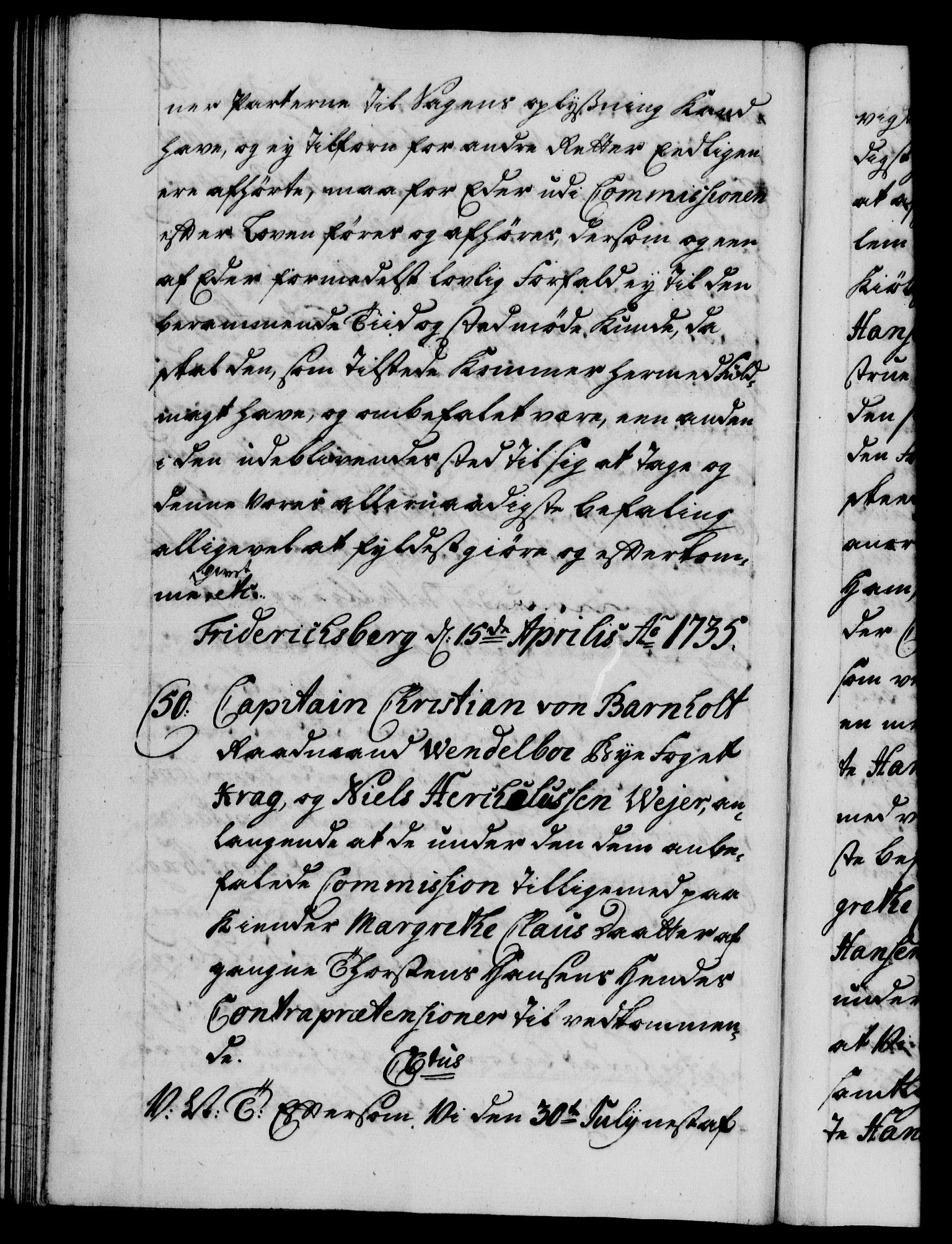 Danske Kanselli 1572-1799, AV/RA-EA-3023/F/Fc/Fca/Fcab/L0026: Norske tegnelser, 1734-1735, p. 320b