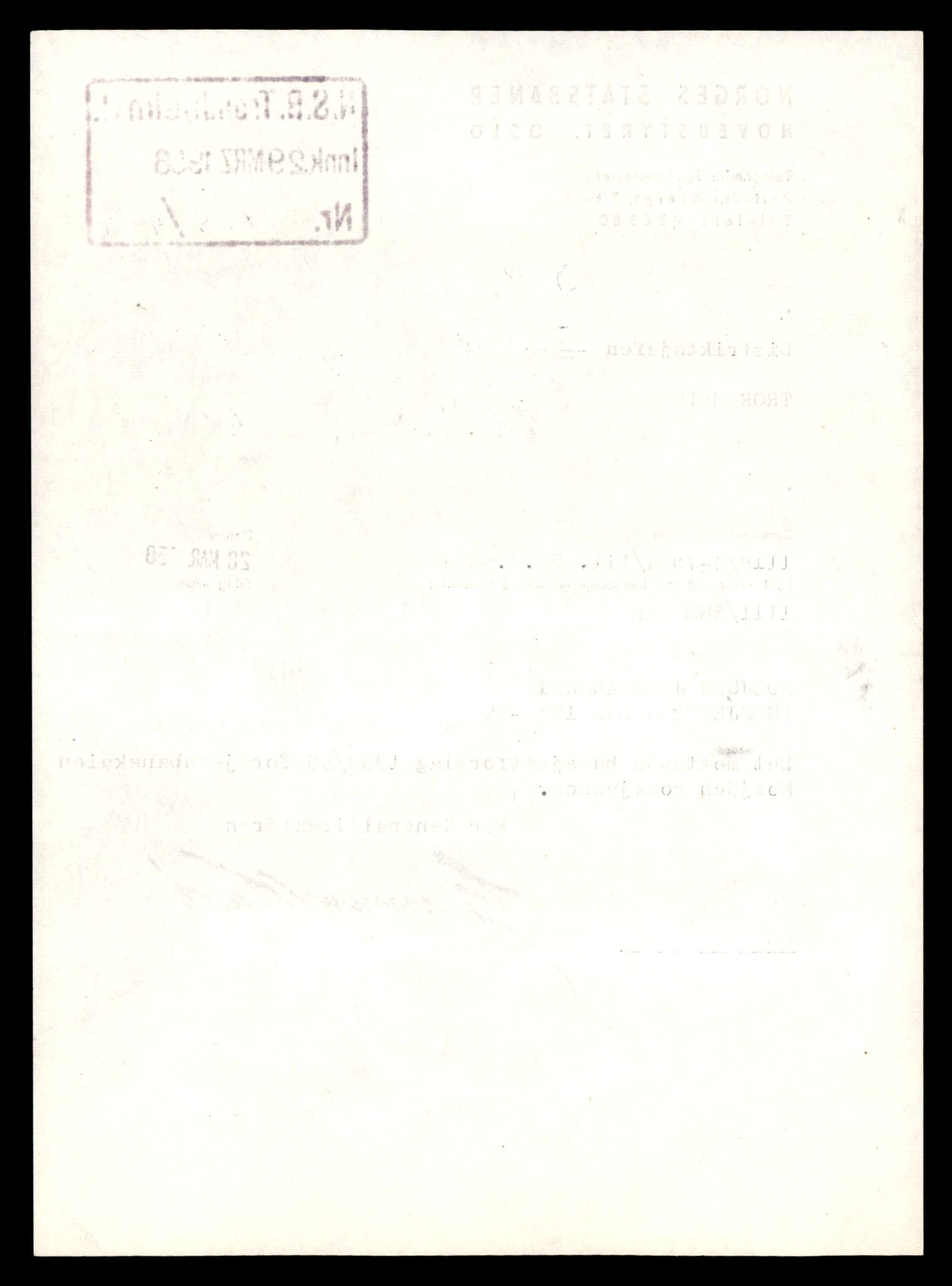 Norges statsbaner (NSB) - Trondheim distrikt, AV/SAT-A-6436/0002/Dd/L0817: --, 1953-1980, p. 34