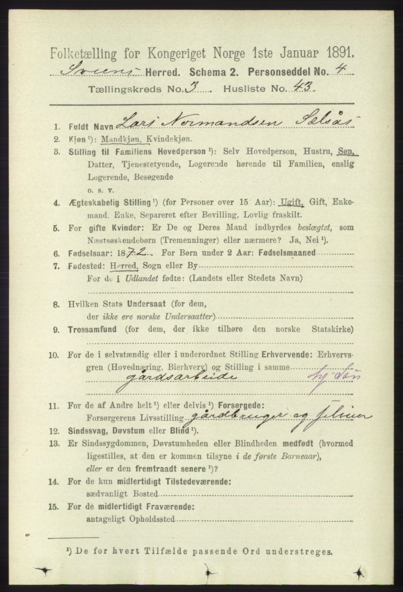 RA, 1891 census for 1216 Sveio, 1891, p. 1027