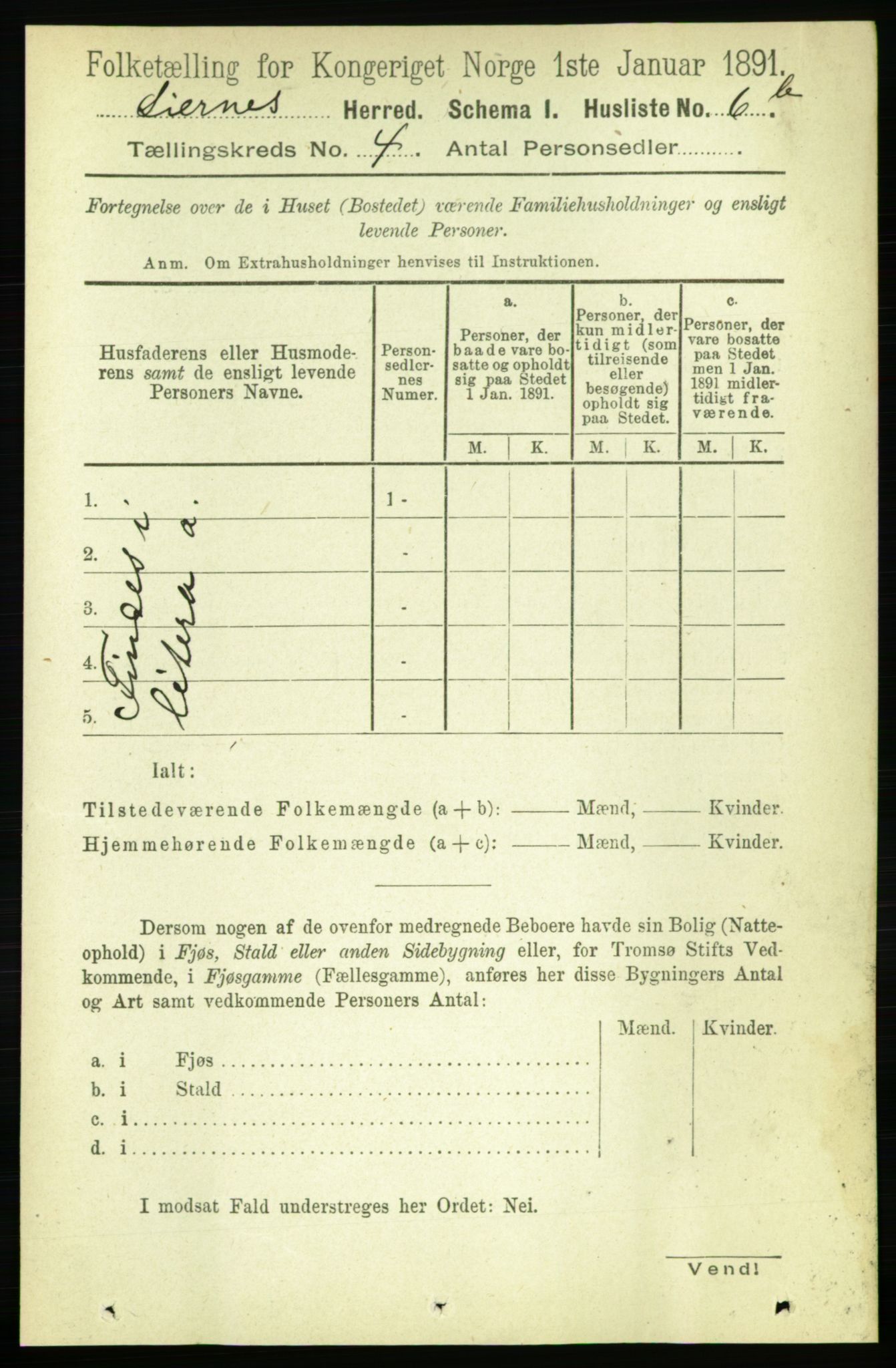 RA, 1891 census for 1737 Lierne, 1891, p. 978