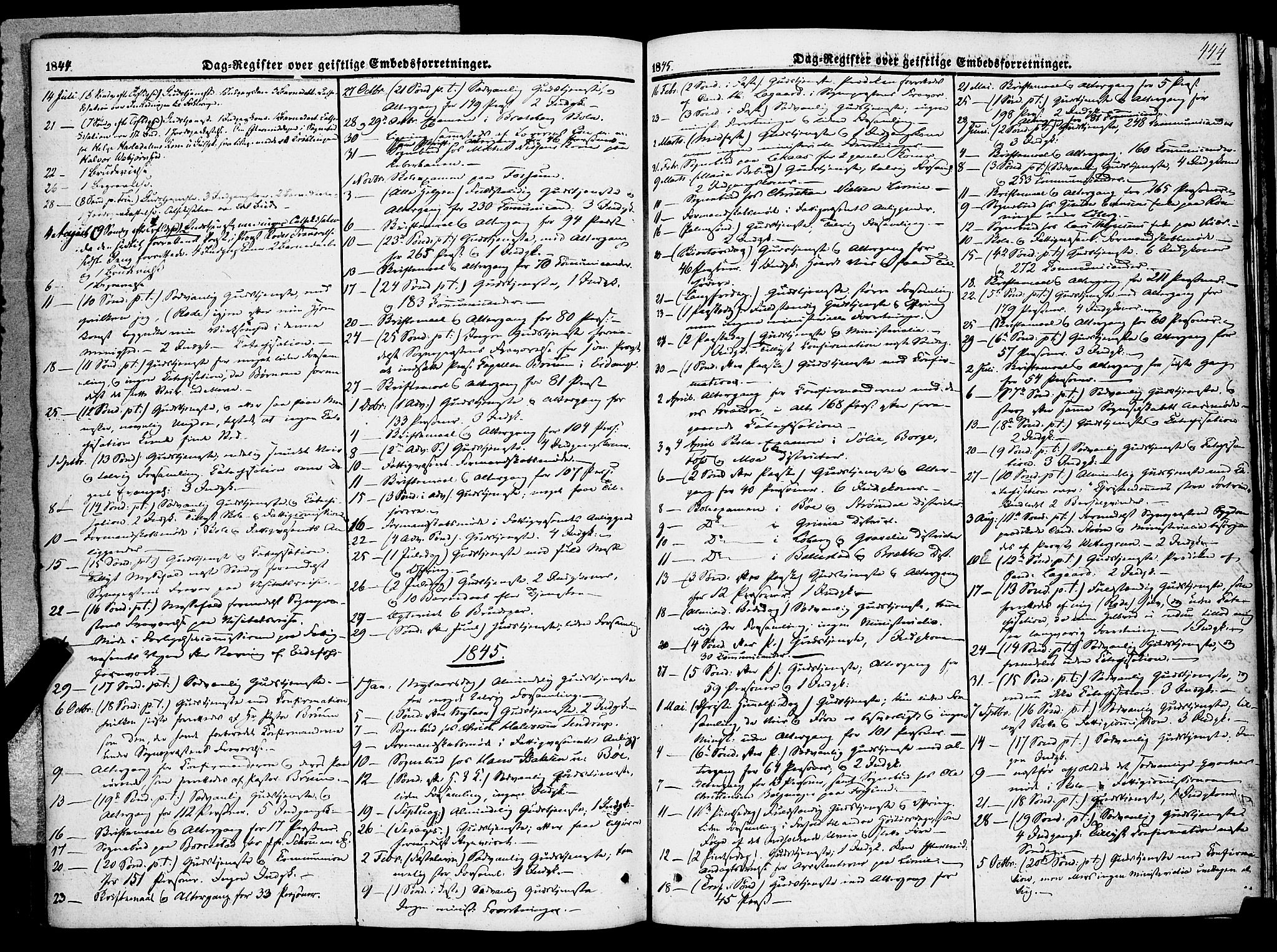 Gjerpen kirkebøker, SAKO/A-265/F/Fa/L0007b: Parish register (official) no. I 7B, 1834-1857, p. 444