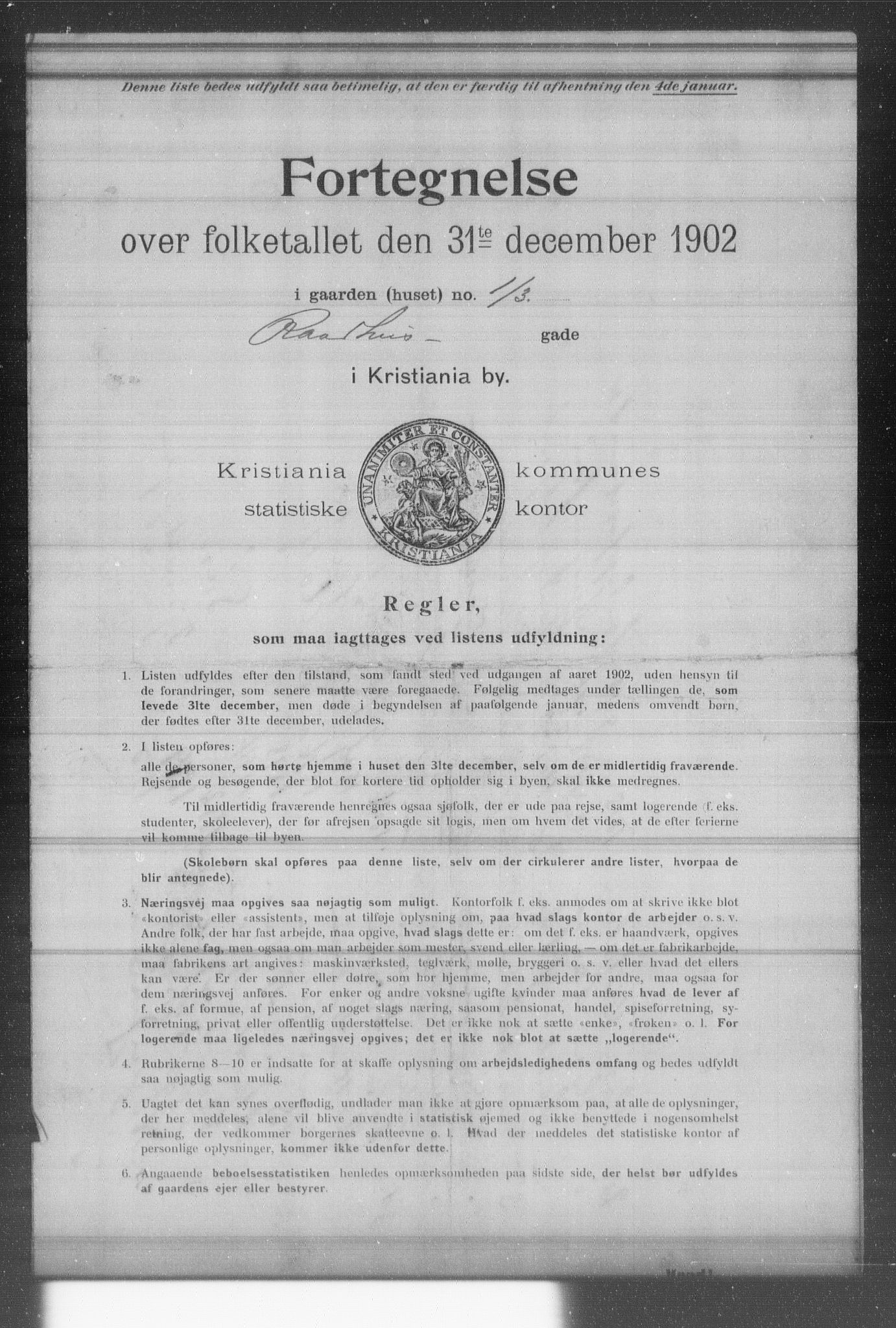 OBA, Municipal Census 1902 for Kristiania, 1902, p. 16354