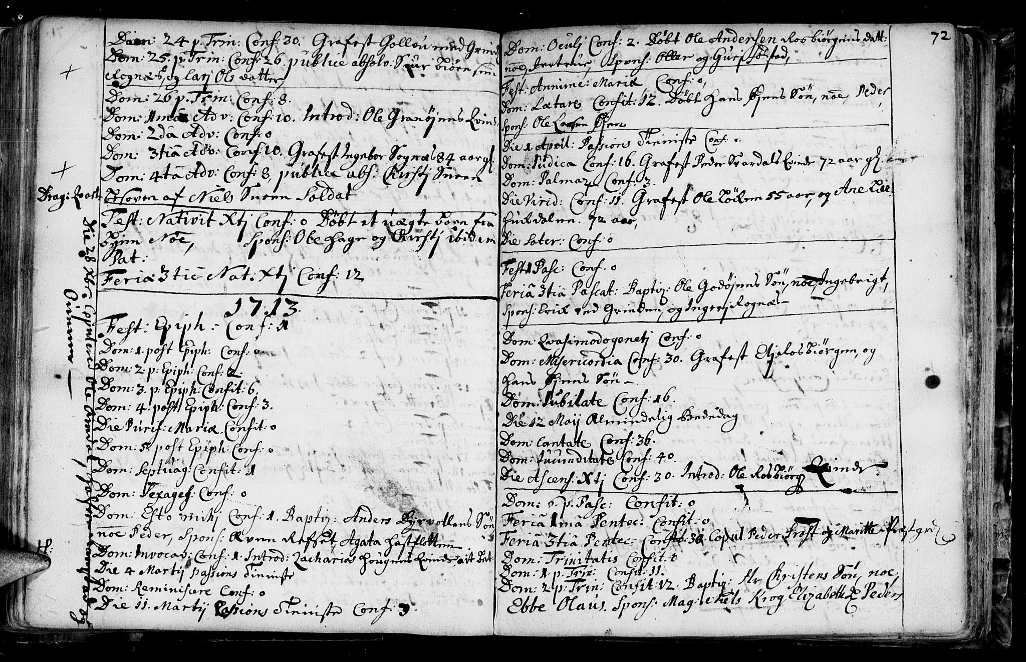 Ministerialprotokoller, klokkerbøker og fødselsregistre - Sør-Trøndelag, SAT/A-1456/687/L0990: Parish register (official) no. 687A01, 1690-1746, p. 72
