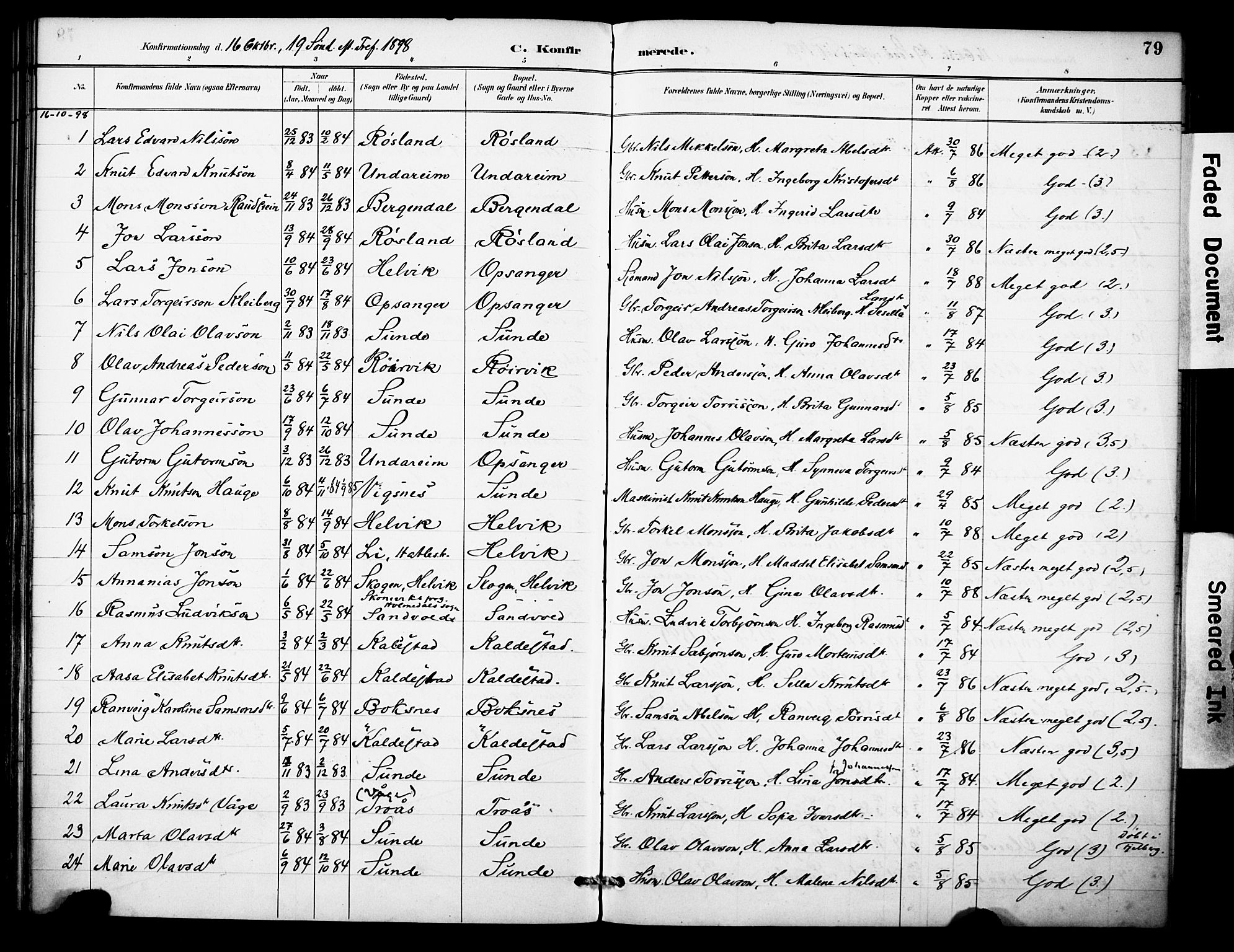 Kvinnherad sokneprestembete, SAB/A-76401/H/Haa: Parish register (official) no. D 1, 1887-1910, p. 79