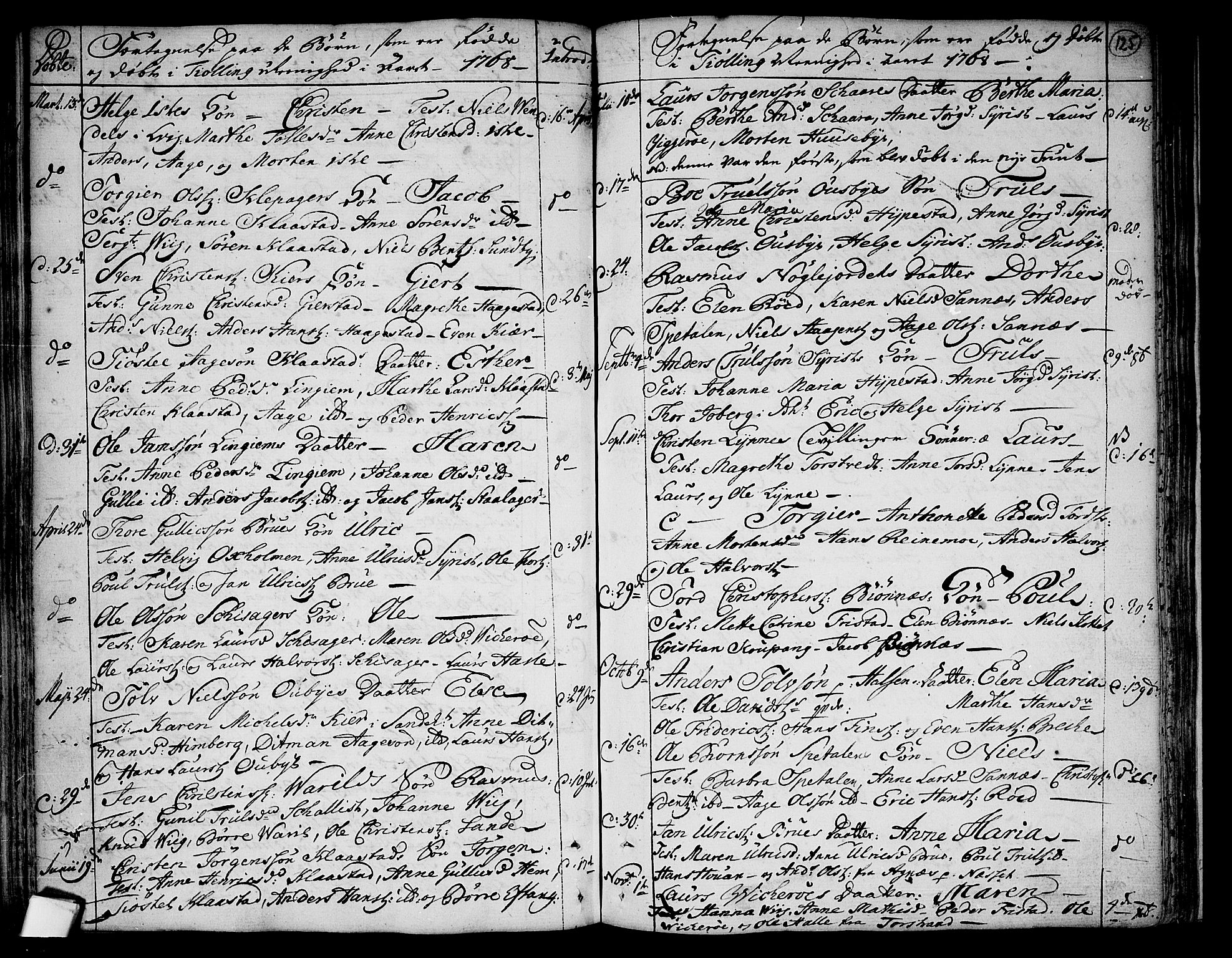 Tjølling kirkebøker, SAKO/A-60/F/Fa/L0003: Parish register (official) no. 3, 1735-1778, p. 125