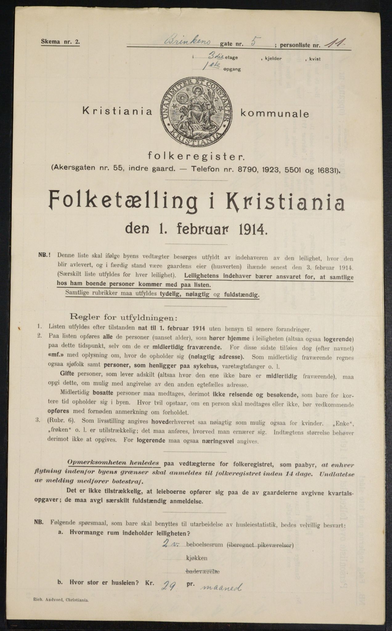 OBA, Municipal Census 1914 for Kristiania, 1914, p. 8828