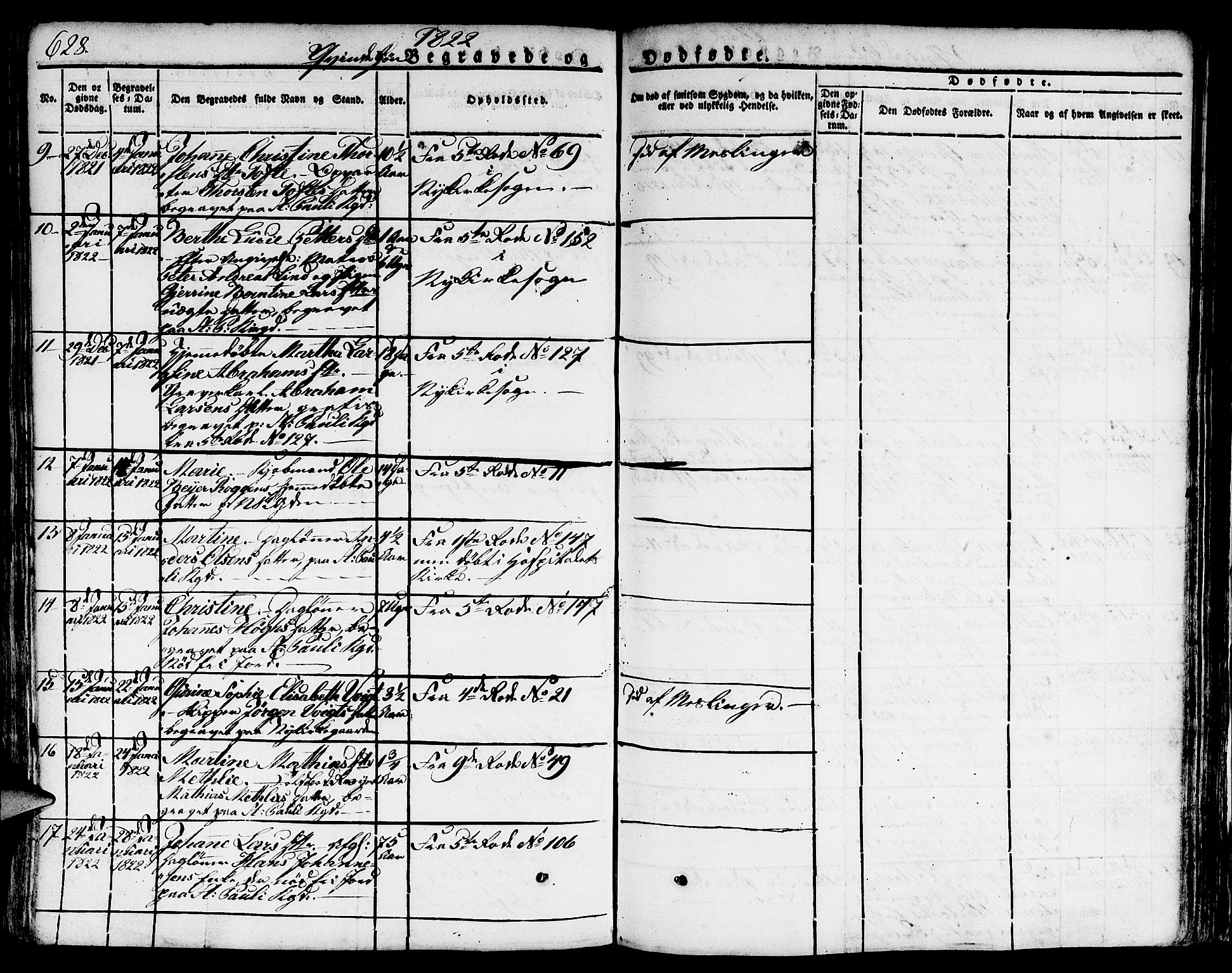 Nykirken Sokneprestembete, SAB/A-77101/H/Hab: Parish register (copy) no. A 5II, 1821-1843, p. 628