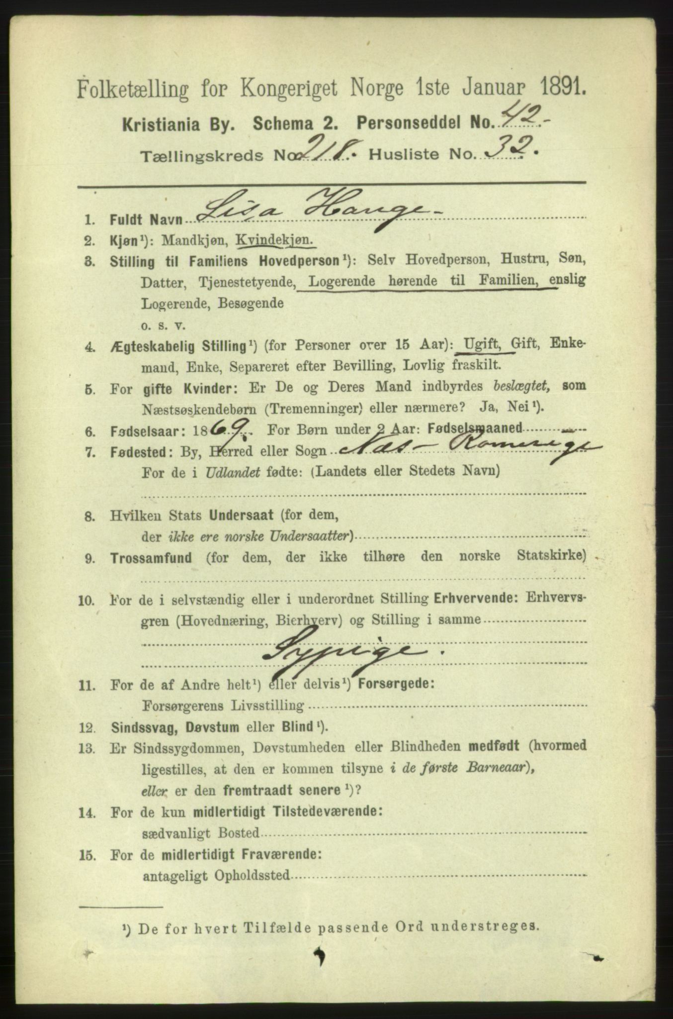 RA, 1891 census for 0301 Kristiania, 1891, p. 129908