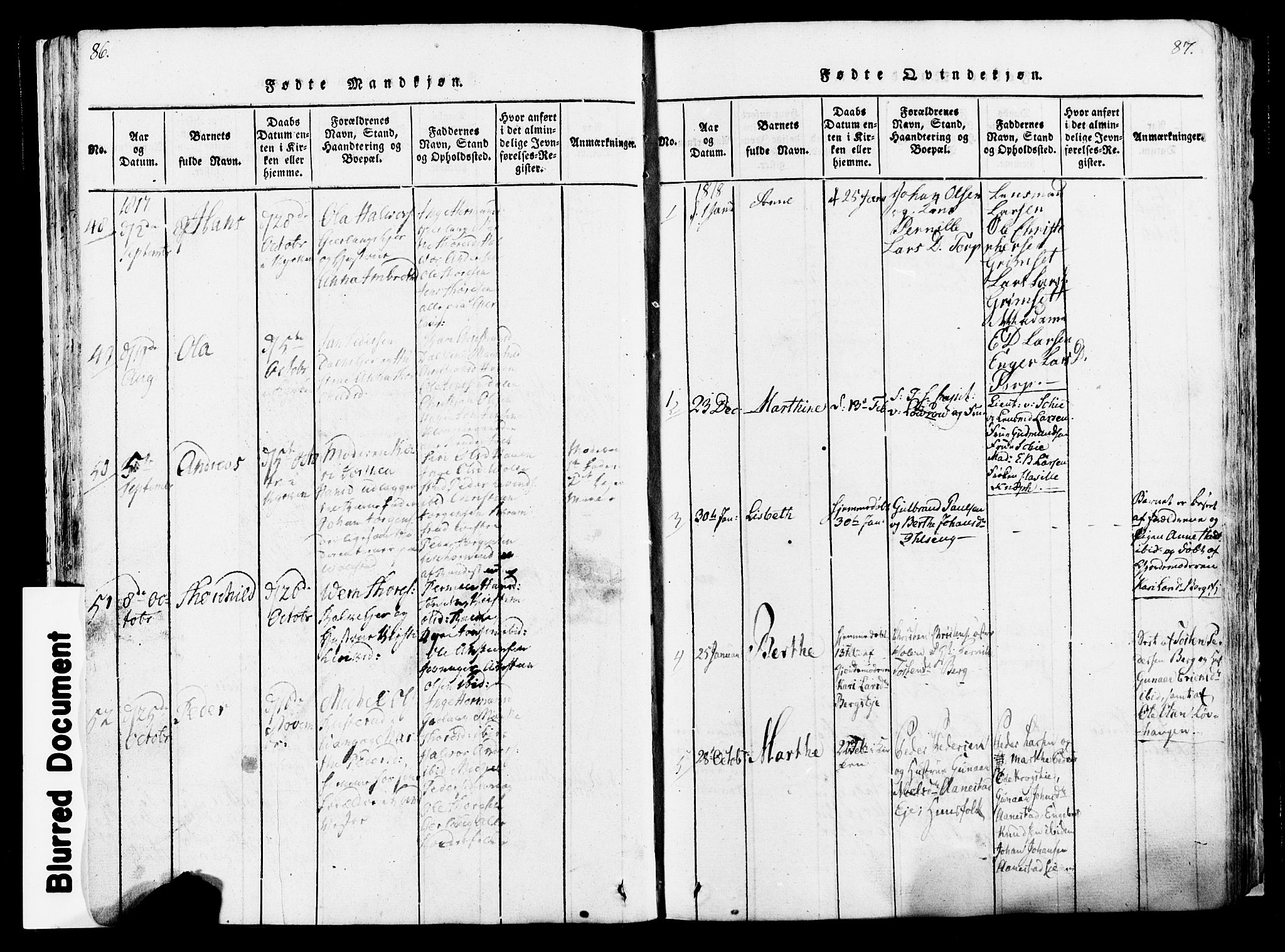 Løten prestekontor, AV/SAH-PREST-022/K/Ka/L0005: Parish register (official) no. 5, 1814-1832, p. 86-87